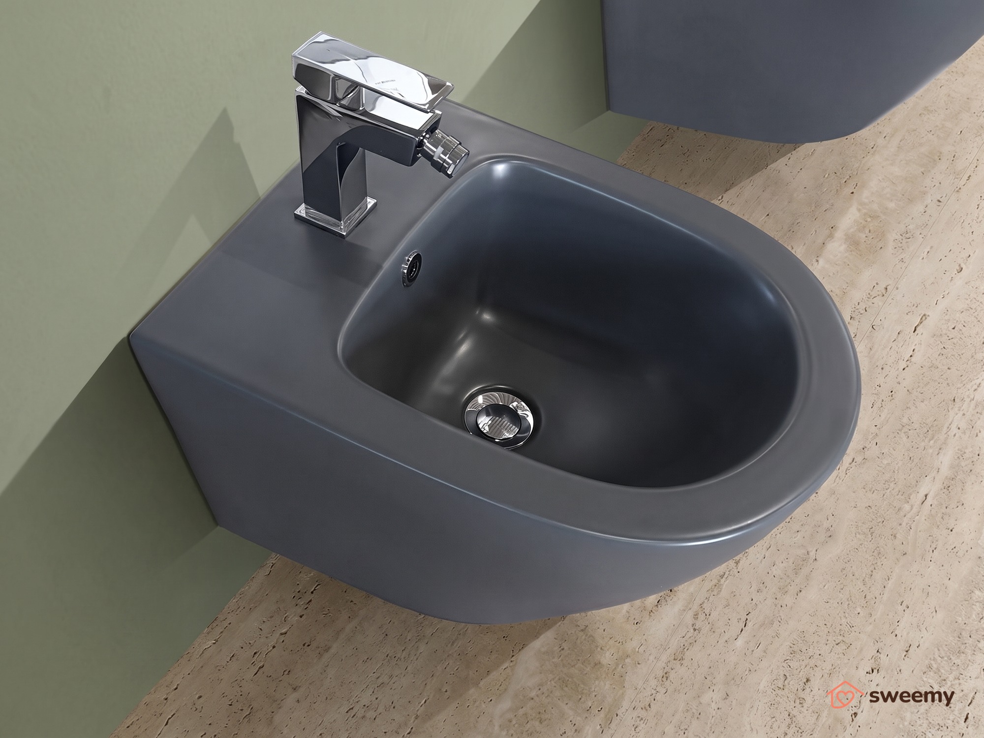 Coppia sanitari sospesi SWY-New Bent, rimless senza brida, dimensioni ridotte, coprivaso soft close - immagine 5
