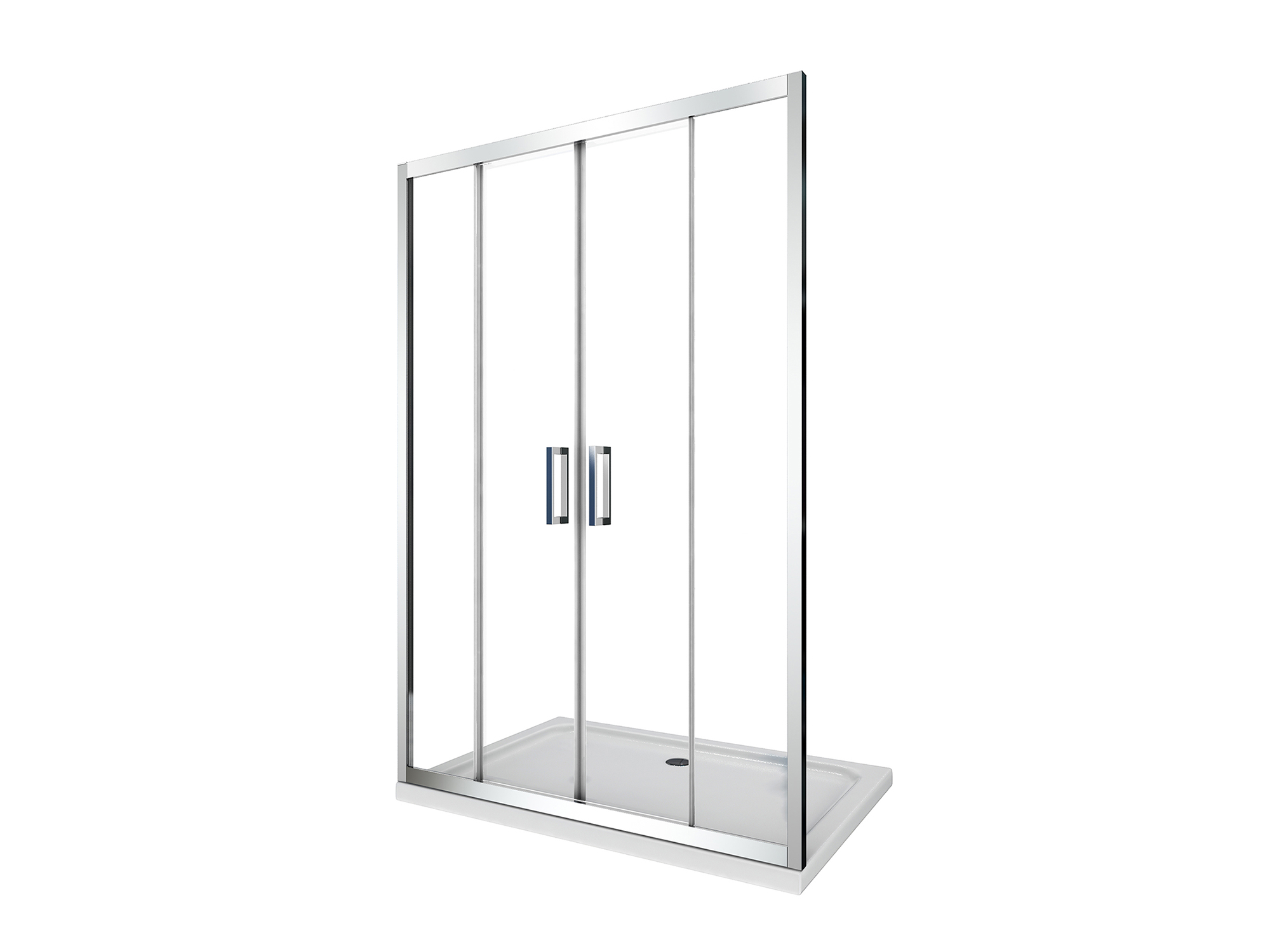 Porta doccia SWY-Manhattan, porta scorrevole 4 ante centrale, per nicchia, vetro temperato 6 mm, H 190 cm, cromo - immagine 5