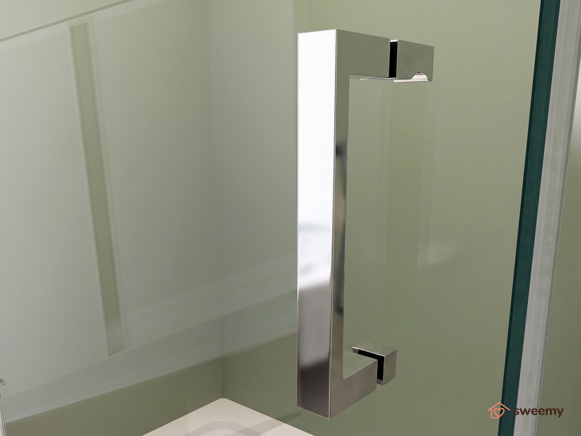 Porta doccia SWY-Houston, porta battente, per nicchia, reversibile, easy-clean, vetro temperato 8 mm, H 200 cm, cromo - immagine 3