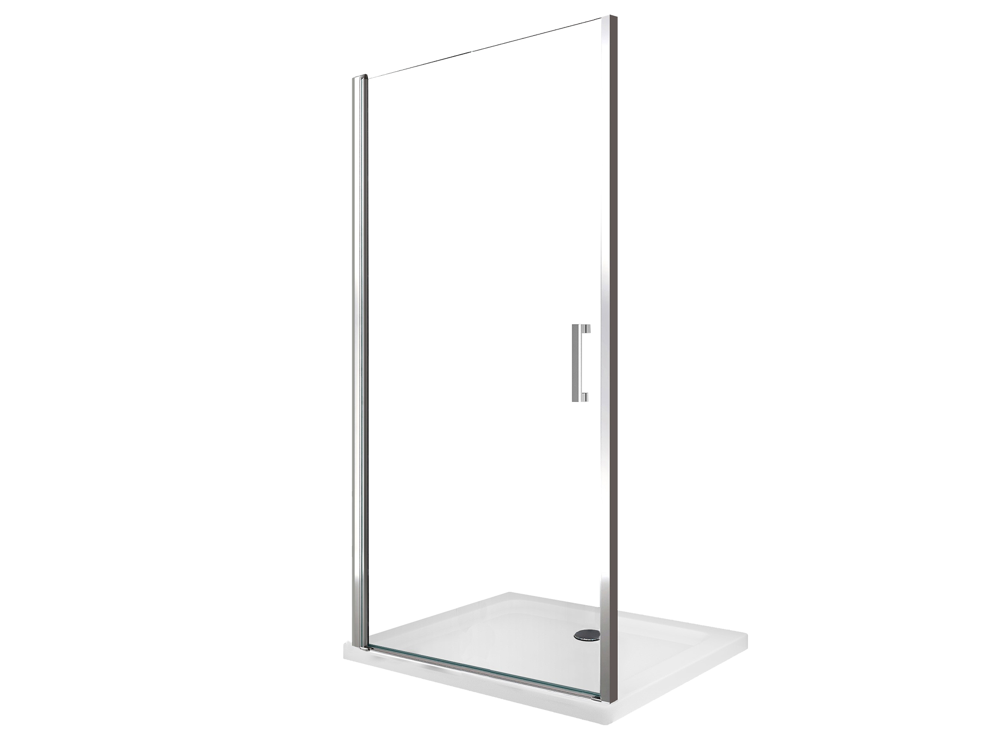 Porta doccia SWY-Houston, porta battente, per nicchia, reversibile, easy-clean, vetro temperato 8 mm, H 200 cm, cromo - immagine 5
