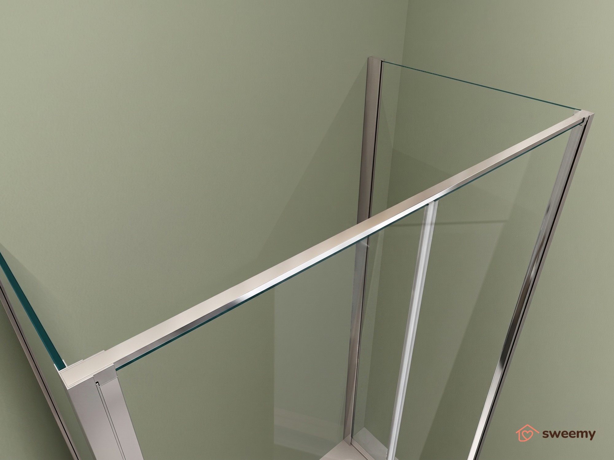 Box doccia angolare SWY-Texas 3.0, 3 lati, 2 pareti fisse + porta battente saloon, vetro temperato 6 mm, H 190 cm, cromo - immagine 2