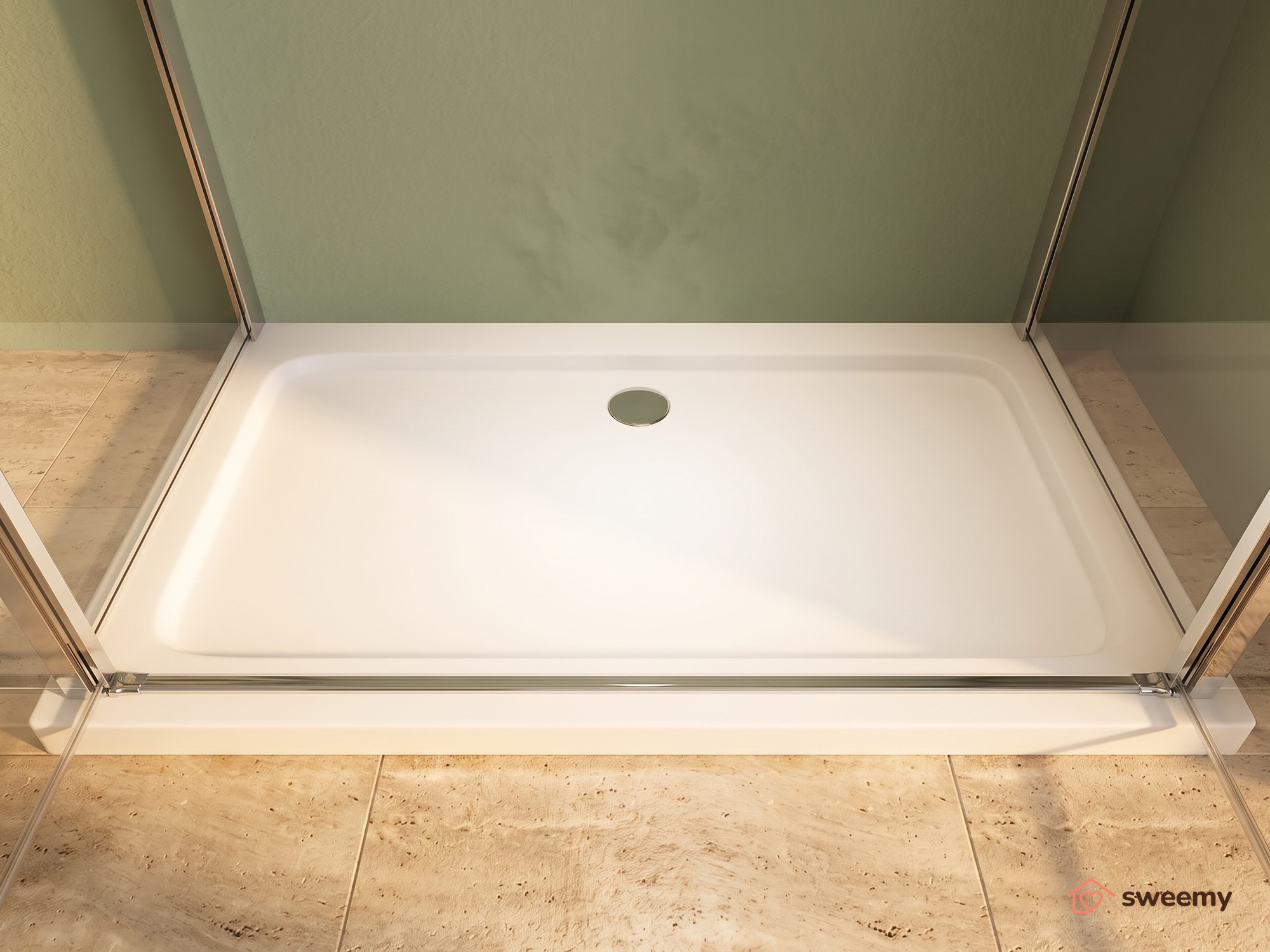 Box doccia angolare SWY-Texas 3.0, 3 lati, 2 pareti fisse + porta battente saloon, vetro temperato 6 mm, H 190 cm, cromo - immagine 3