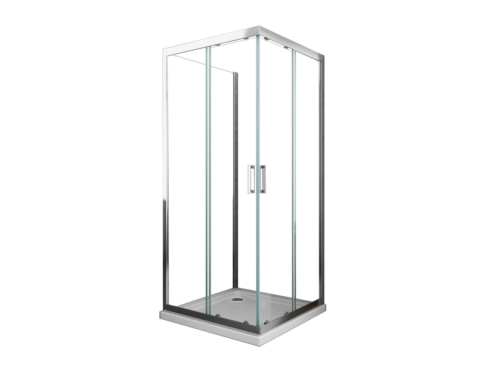Box doccia angolare SWY-Atlanta 3.0, 3 lati, 1 parete fissa + 2 lati scorrevoli, vetro temperato 6 mm, H 190 cm, cromo - immagine 5