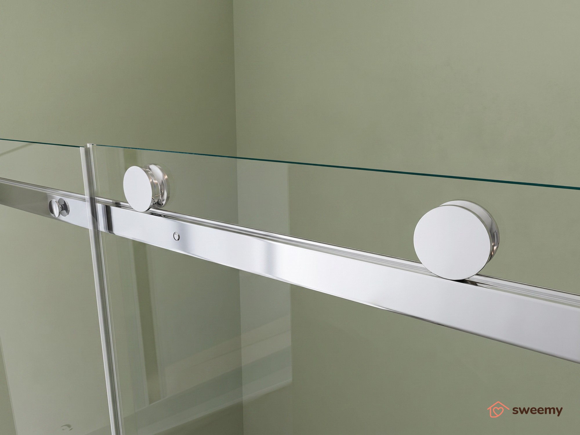 Porta doccia SWY-Boston, porta scorrevole, per nicchia, reversibile e regolabile, vetro temperato 8 mm, H 190 cm, cromo - immagine 3