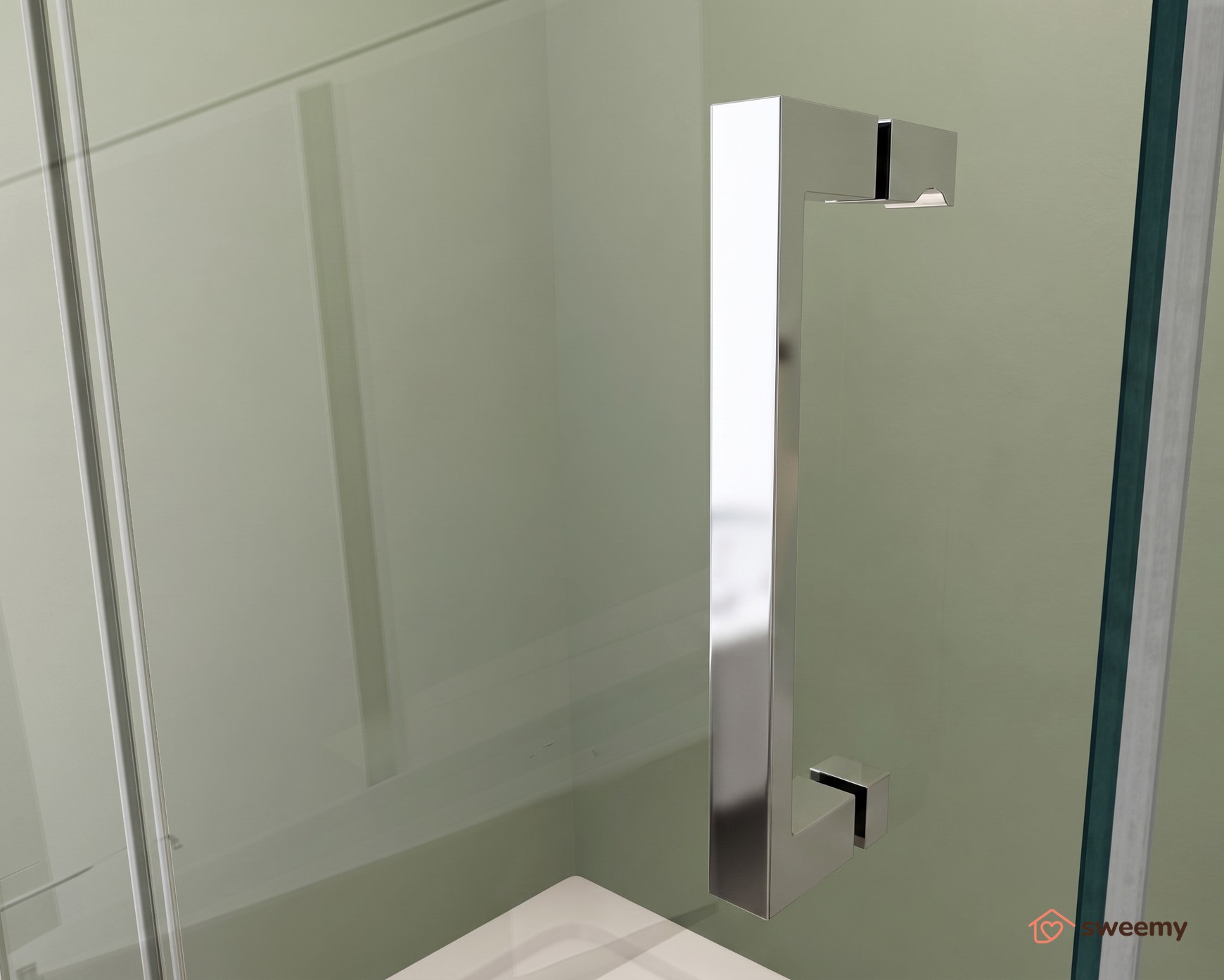 Porta doccia SWY-Boston, porta scorrevole, per nicchia, reversibile e regolabile, vetro temperato 8 mm, H 190 cm, cromo - immagine 4