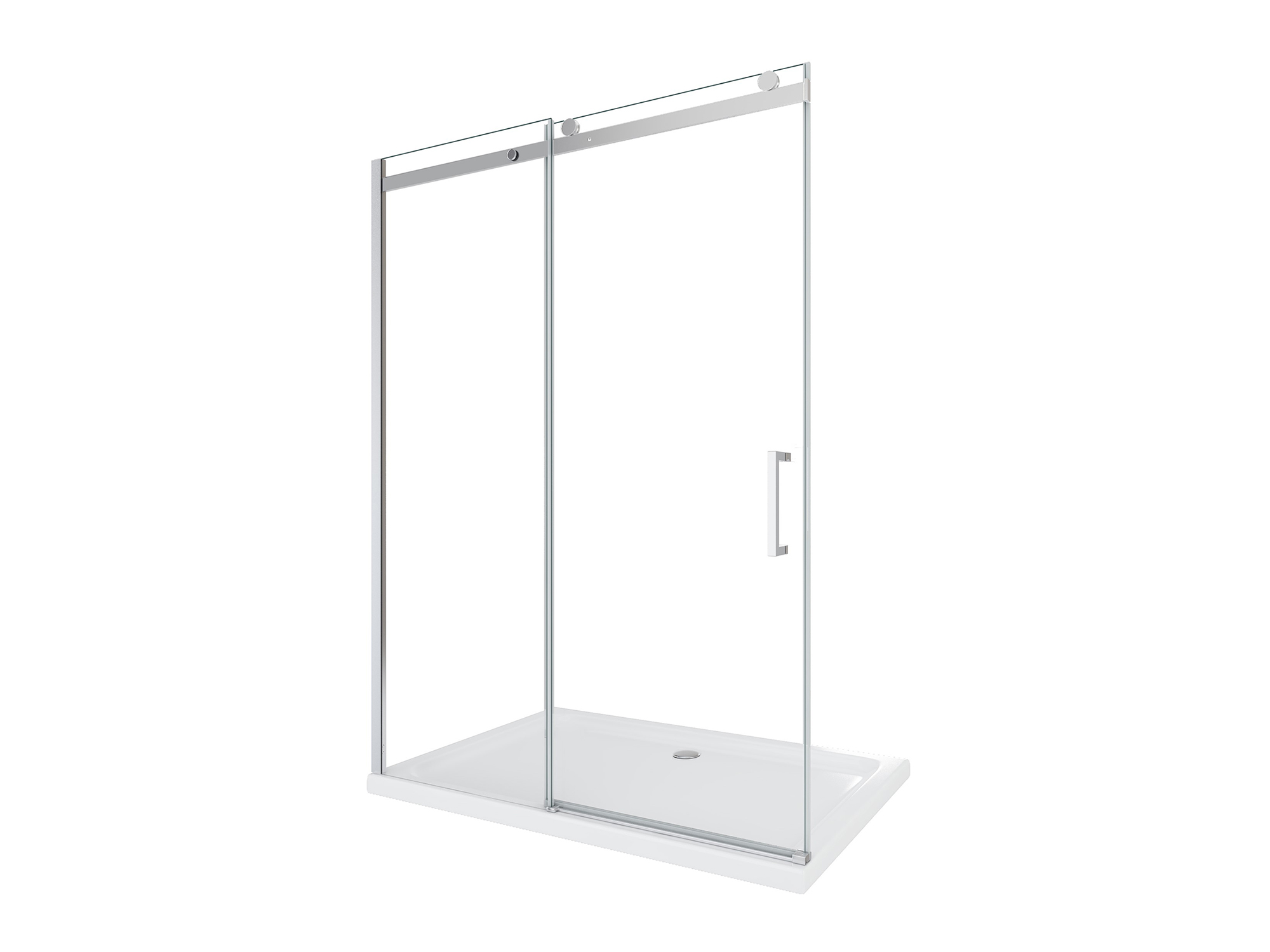 Porta doccia SWY-Boston, porta scorrevole, per nicchia, reversibile e regolabile, vetro temperato 8 mm, H 190 cm, cromo - immagine 6