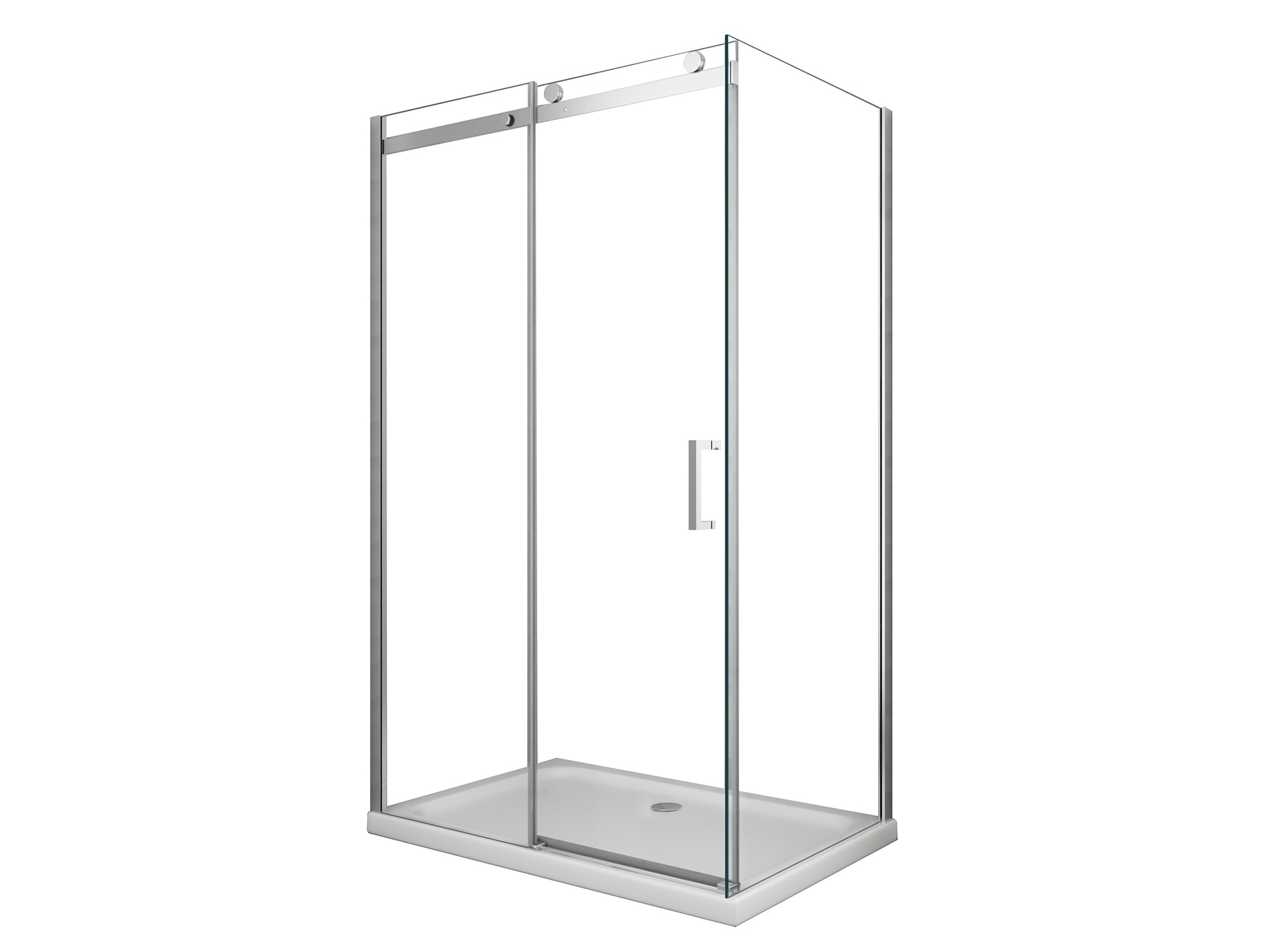 Box doccia angolare SWY-Boston 2.0, parete fissa + porta scorrevole, reversibile, vetro temperato 8 mm, H 190 cm, cromo - immagine 6