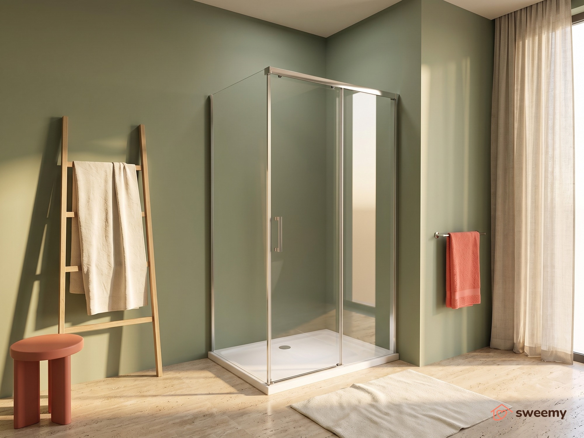 Box doccia angolare SWY-Las Vegas 2.0, parete fissa + porta scorrevole soft close, vetro temperato 8 mm, H 200 cm - immagine 7