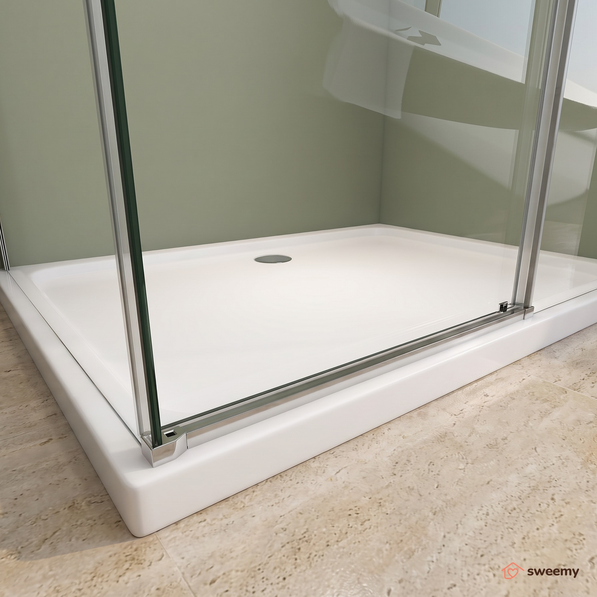 Box doccia angolare SWY-Las Vegas 2.0, parete fissa + porta scorrevole soft close, vetro temperato 8 mm, H 200 cm - immagine 8