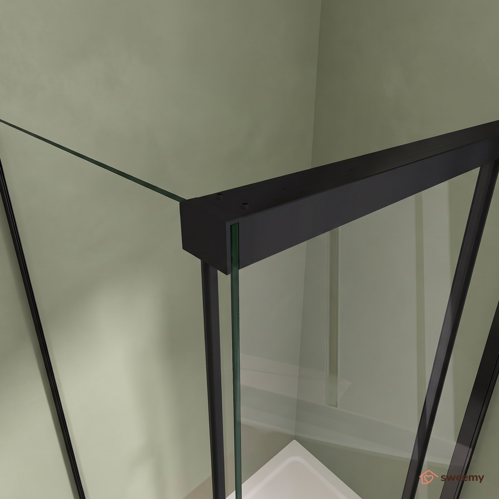 Box doccia angolare SWY-Las Vegas 2.0, parete fissa + porta scorrevole soft close, vetro temperato 8 mm, H 200 cm - immagine 2