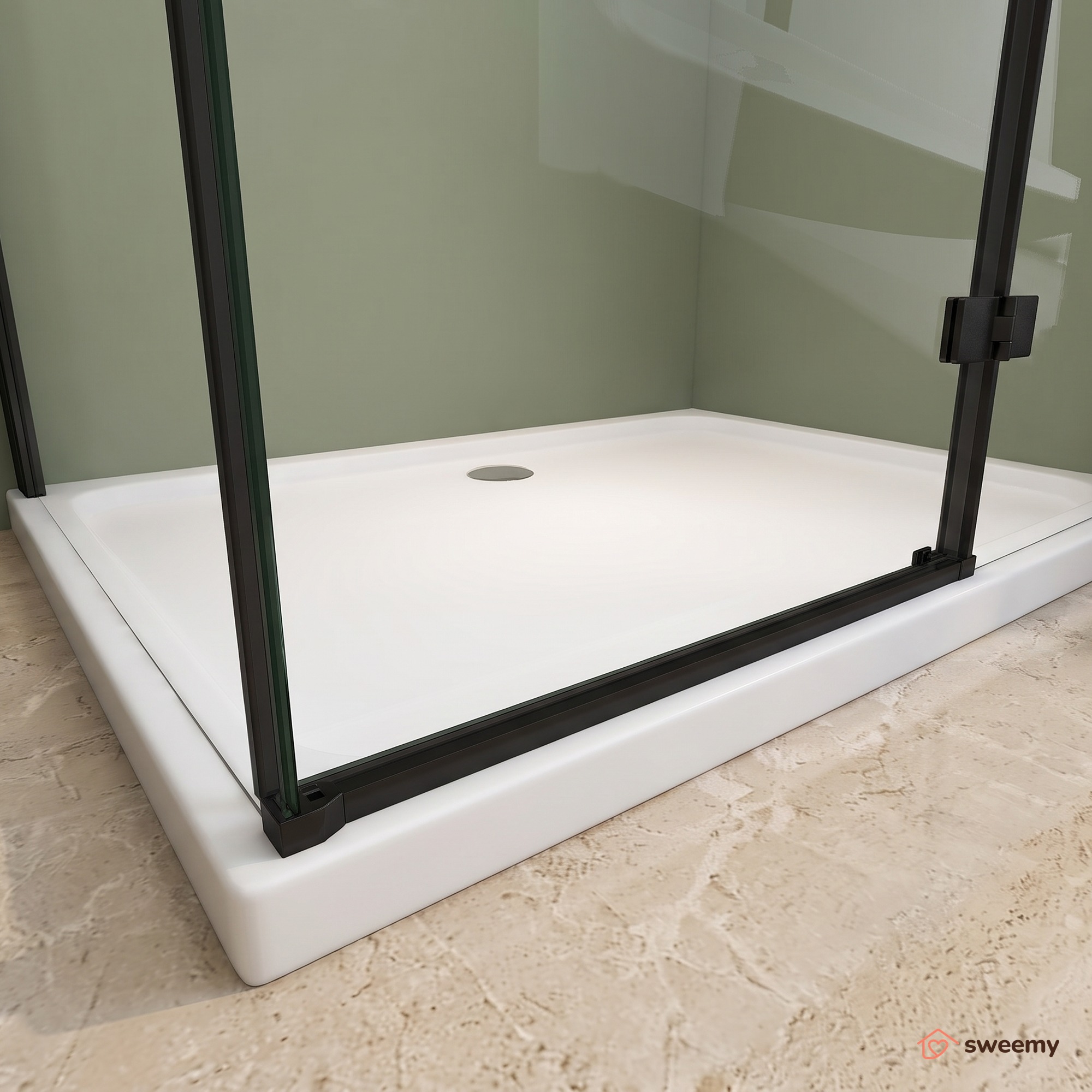 Box doccia angolare SWY-Las Vegas 2.0, parete fissa + porta scorrevole soft close, vetro temperato 8 mm, H 200 cm - immagine 3