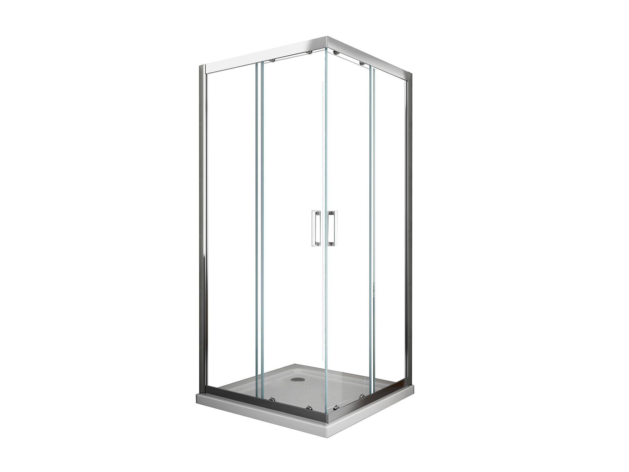 Box doccia angolare SWY-Atlanta, 2 lati scorrevoli, reversibile, vetro temperato 6 mm, H 190 cm, cromo - immagine 5