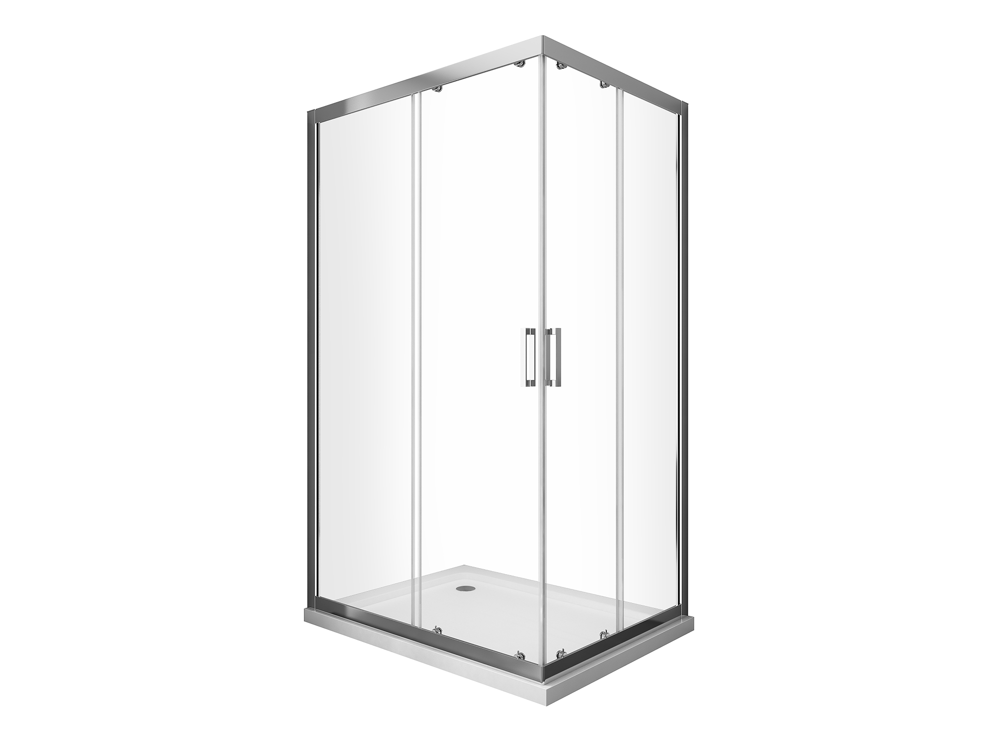 Box doccia angolare SWY-Atlanta R, 2 lati scorrevoli, reversibile, vetro temperato 6 mm, H 190 cm, cromo - immagine 5