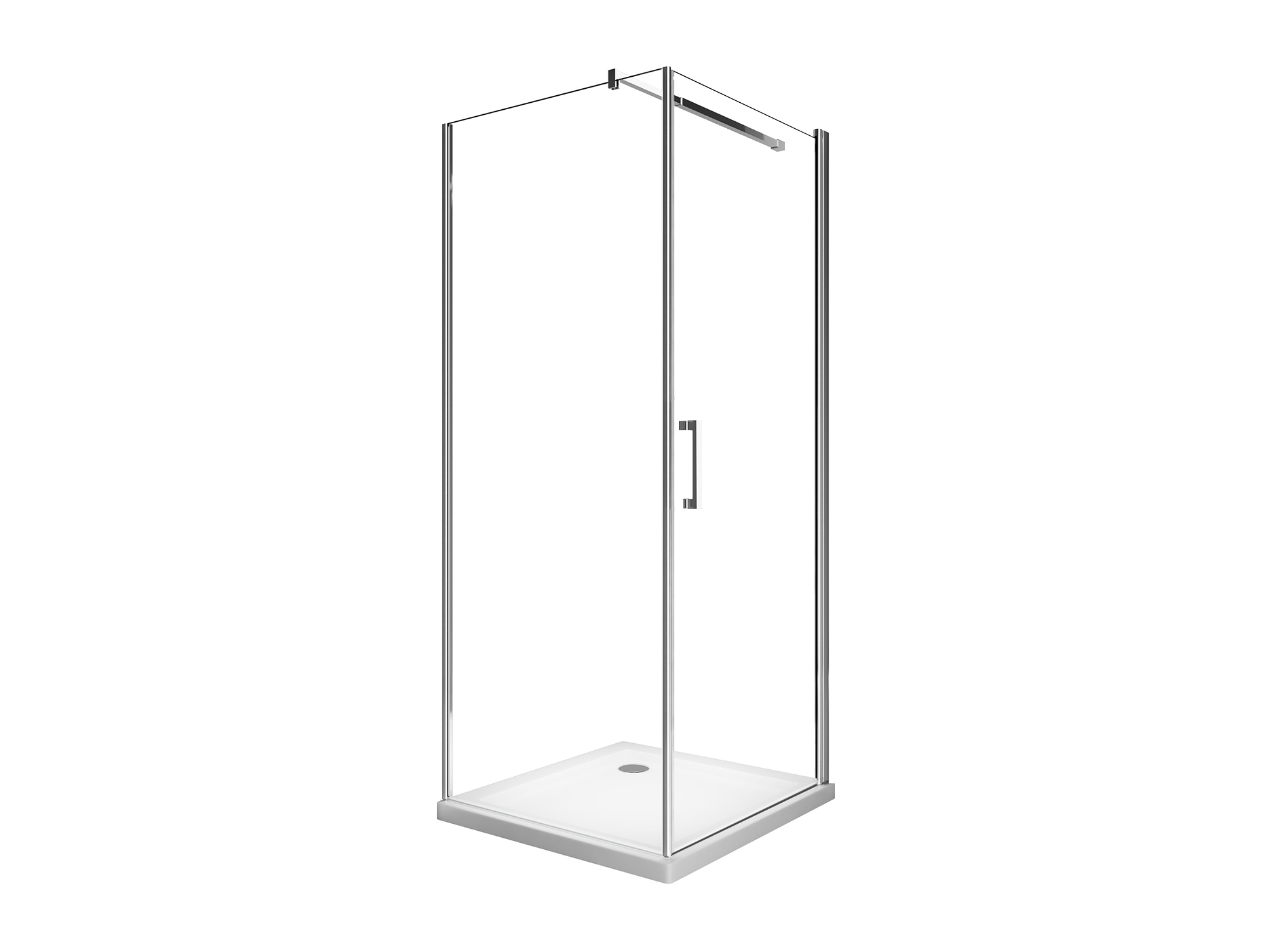 Box doccia angolare SWY-Houston 2W, porta battente + parete fissa, reversibile, vetro temperato 8 mm, H 200 cm, cromo - immagine 6