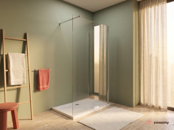 Box doccia angolare SWY-Filadelfia WA, doppio vetro ad angolo senza telaio, ingresso libero, vetro temperato 8 mm, H 200 cm