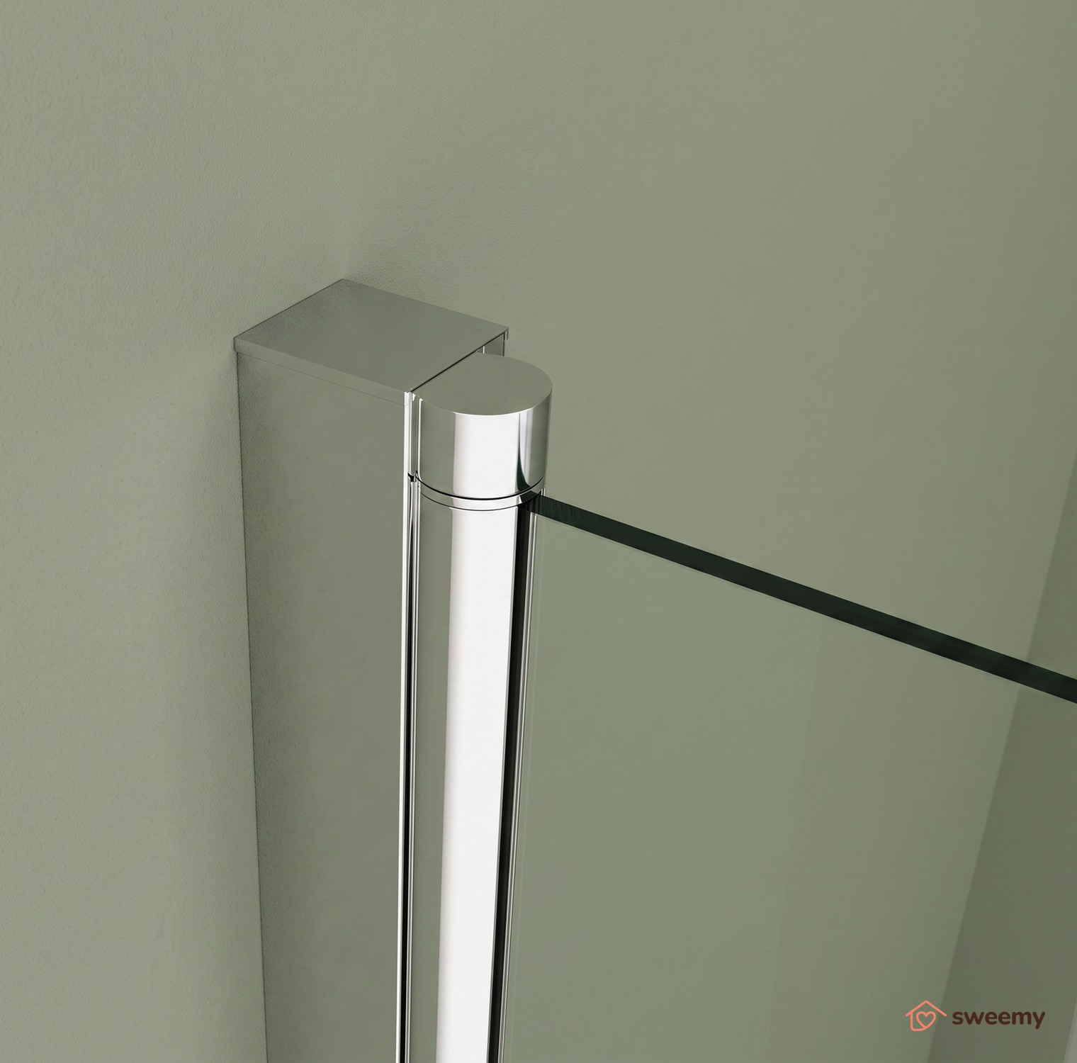 Box doccia angolare SWY-Houston 2A, 2 ante battenti ad angolo, chiusura magnetica, vetro temperato 8 mm, H 200 cm, cromo - immagine 3