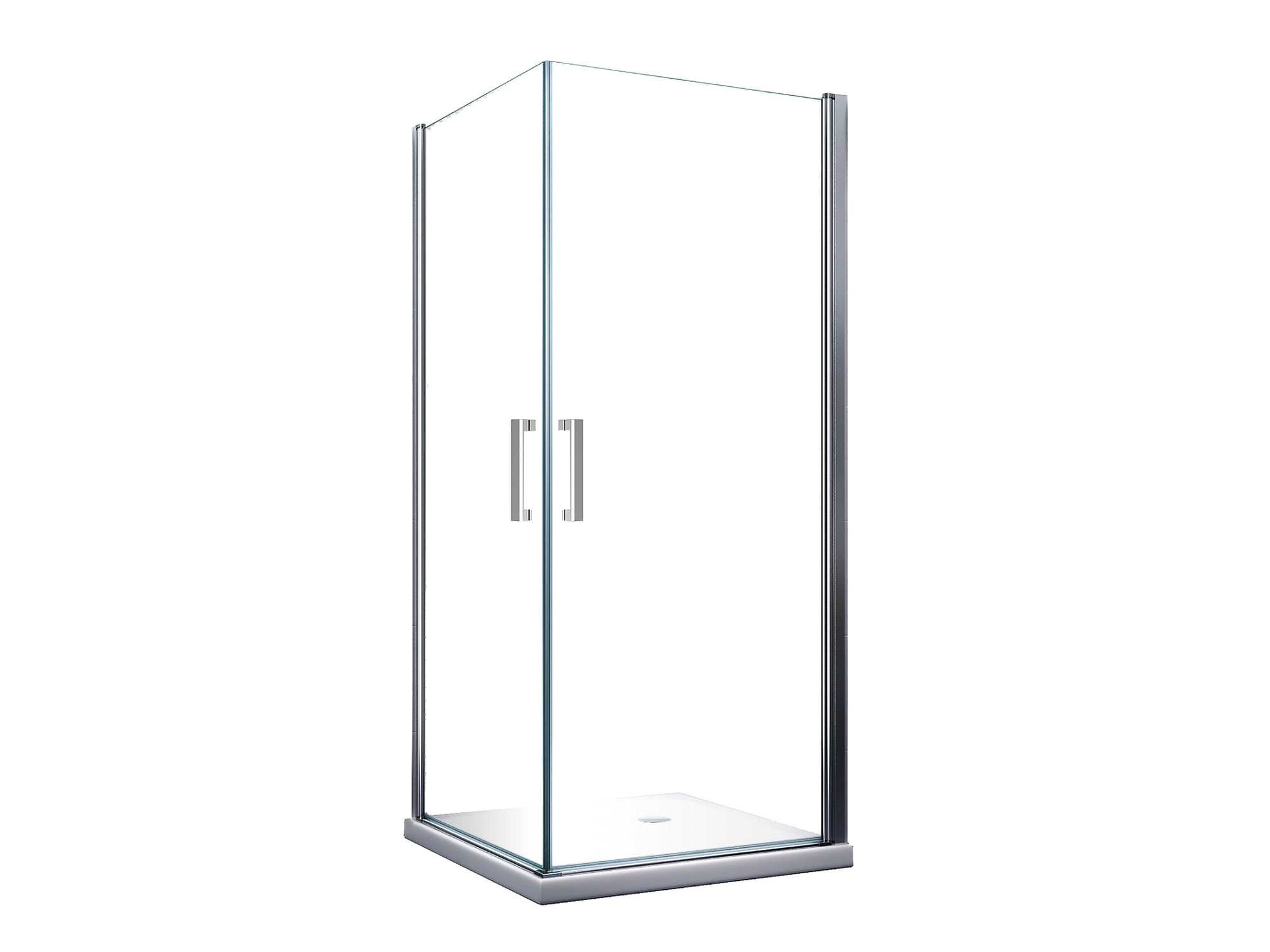 Box doccia angolare SWY-Houston 2A, 2 ante battenti ad angolo, chiusura magnetica, vetro temperato 8 mm, H 200 cm, cromo - immagine 4