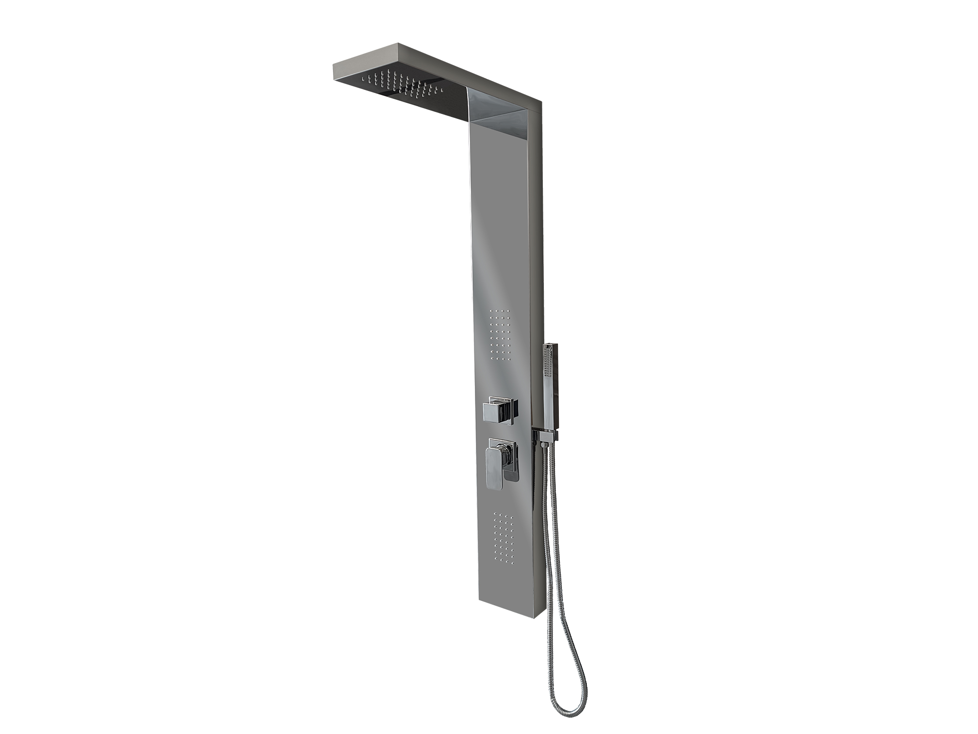 Colonna doccia idromassaggio SWY-Dallas, 3 vie, soffione, getti massaggianti e doccetta inclusi, acciaio inox lucido - immagine 4