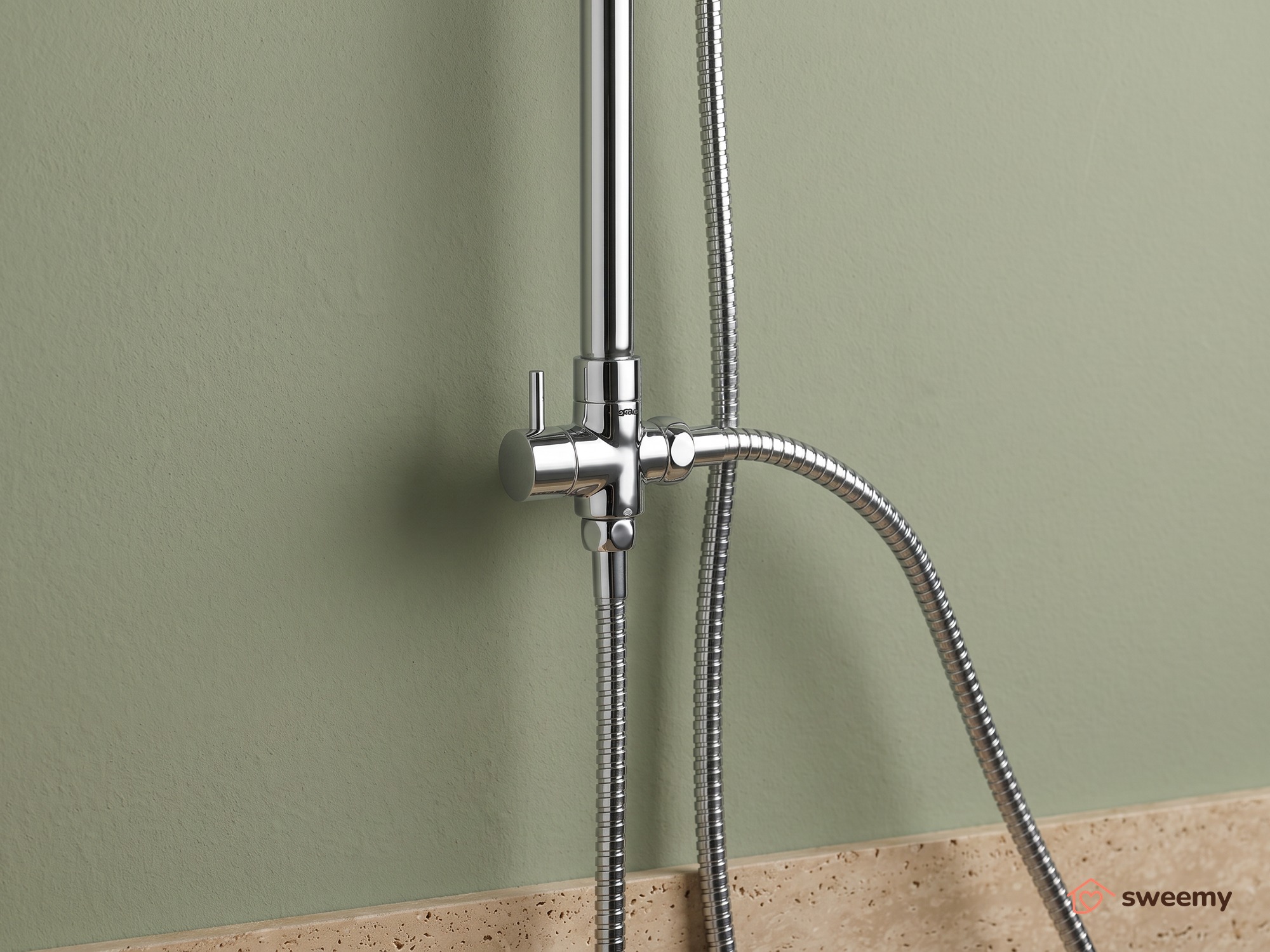 Colonna doccia SWY-Portland, a ponte con soffione cervicale circolare, doccetta e flessibile, cromo - immagine 3