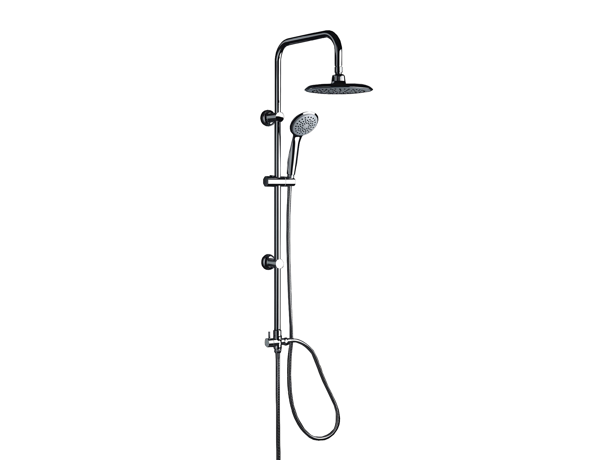 Colonna doccia SWY-Portland, a ponte con soffione cervicale circolare, doccetta e flessibile, cromo - immagine 4