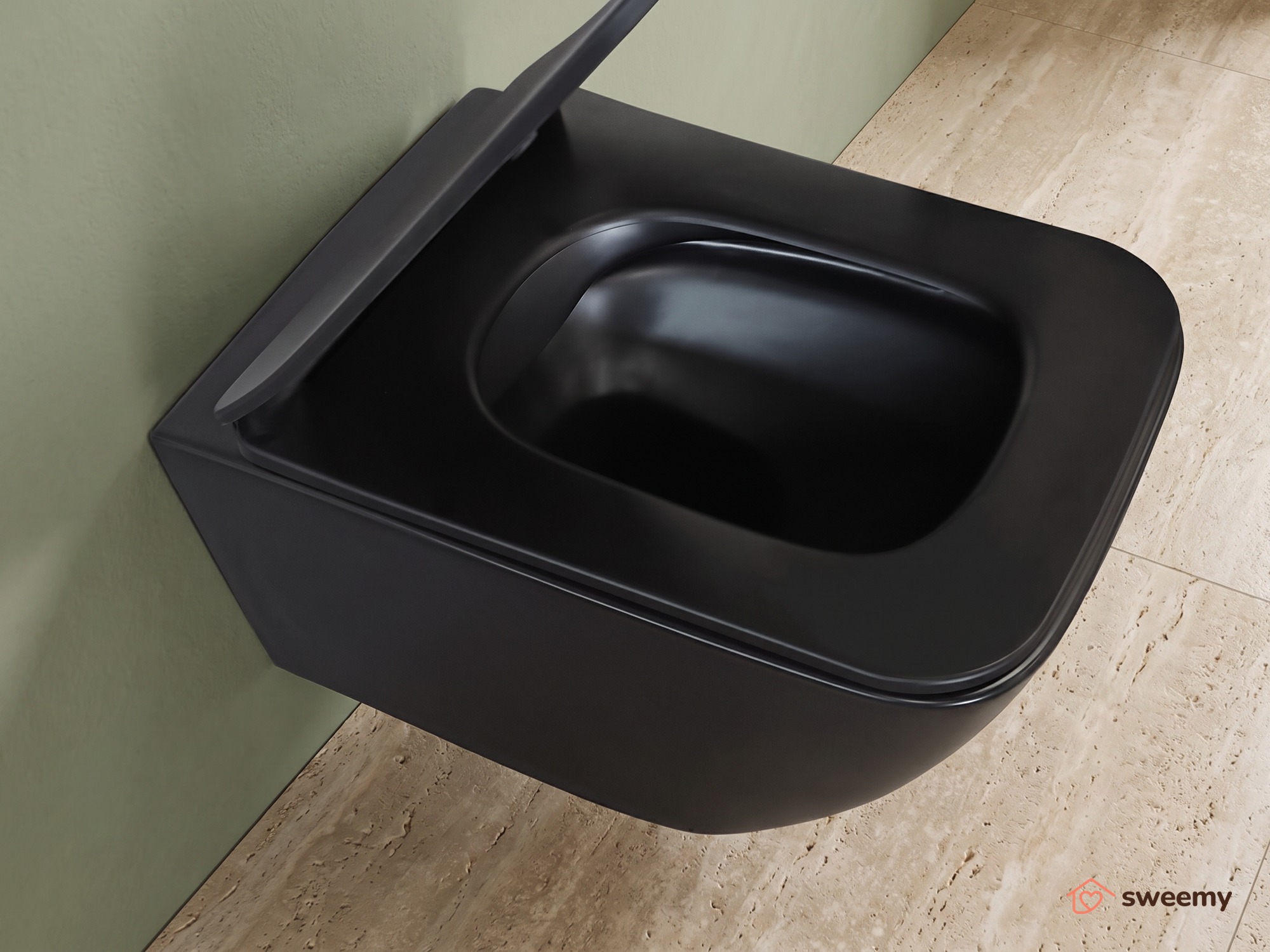 Coppia sanitari sospesi SWY-New Edge, rimless senza brida, dimensioni ridotte, coprivaso soft close - immagine 3