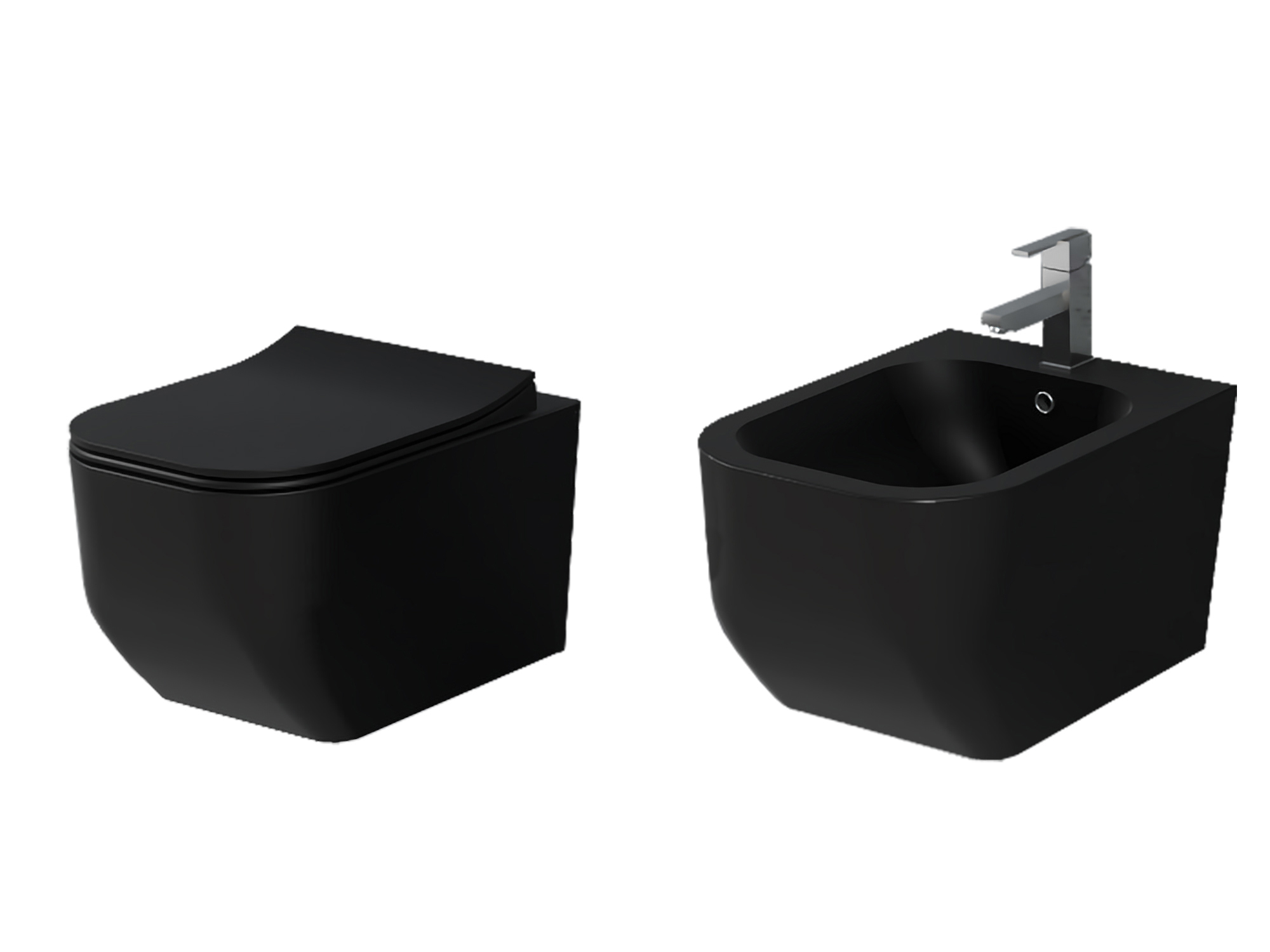 Coppia sanitari sospesi SWY-New Edge, rimless senza brida, dimensioni ridotte, coprivaso soft close - immagine 6
