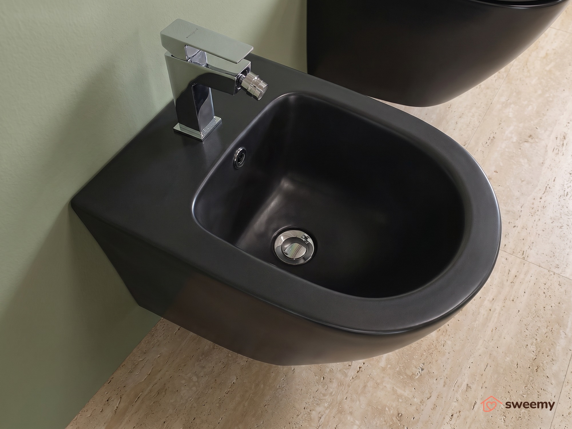 Coppia sanitari sospesi SWY-New Bent, rimless senza brida, dimensioni ridotte, coprivaso soft close - immagine 11