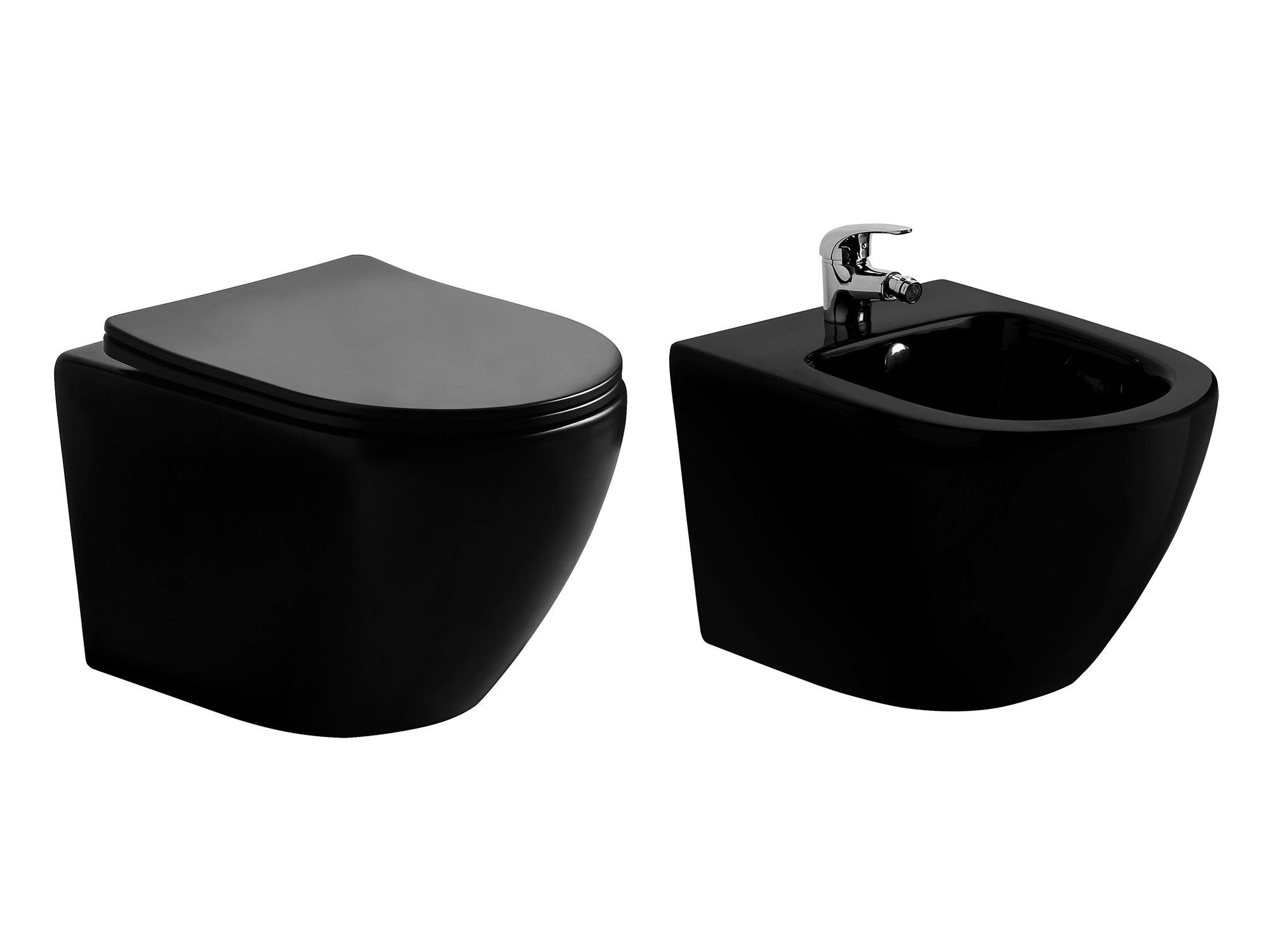 Coppia sanitari sospesi SWY-New Bent, rimless senza brida, dimensioni ridotte, coprivaso soft close - immagine 12