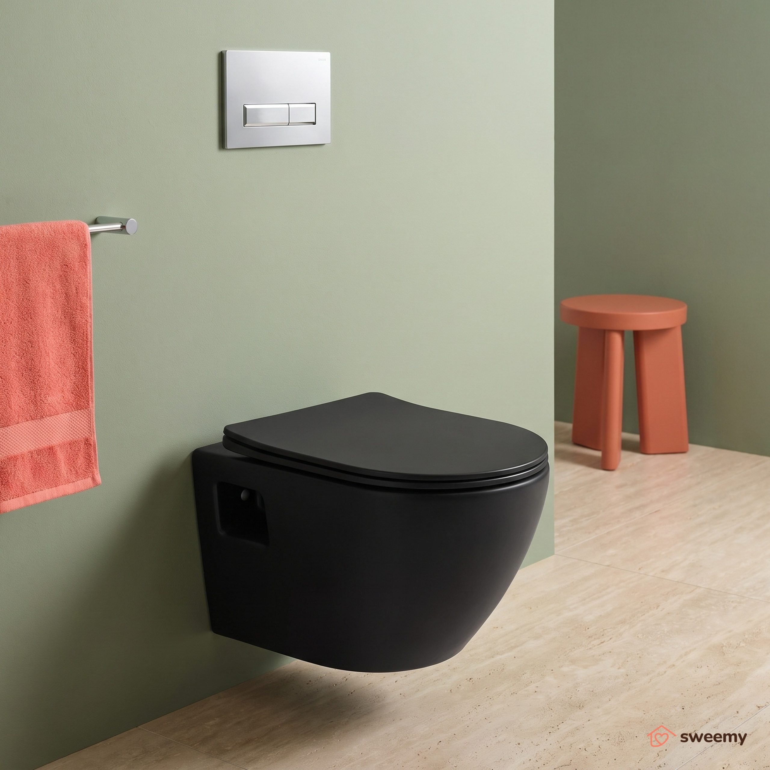 WC sospeso SWY-New Bent, rimless senza brida, dimensioni ridotte, coprivaso soft close - immagine 4