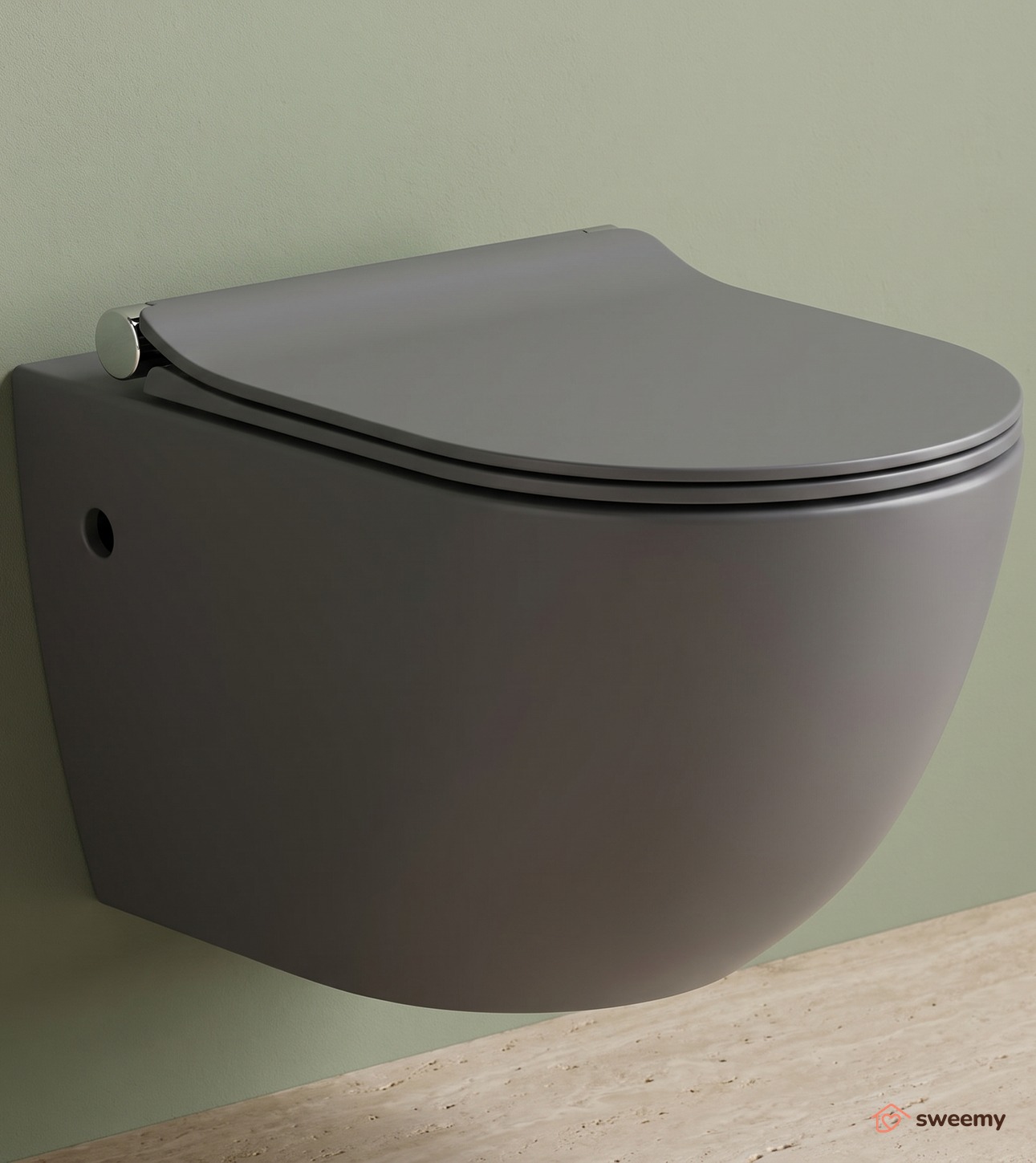 WC sospeso SWY-New Bent, rimless senza brida, dimensioni ridotte, coprivaso soft close - immagine 8