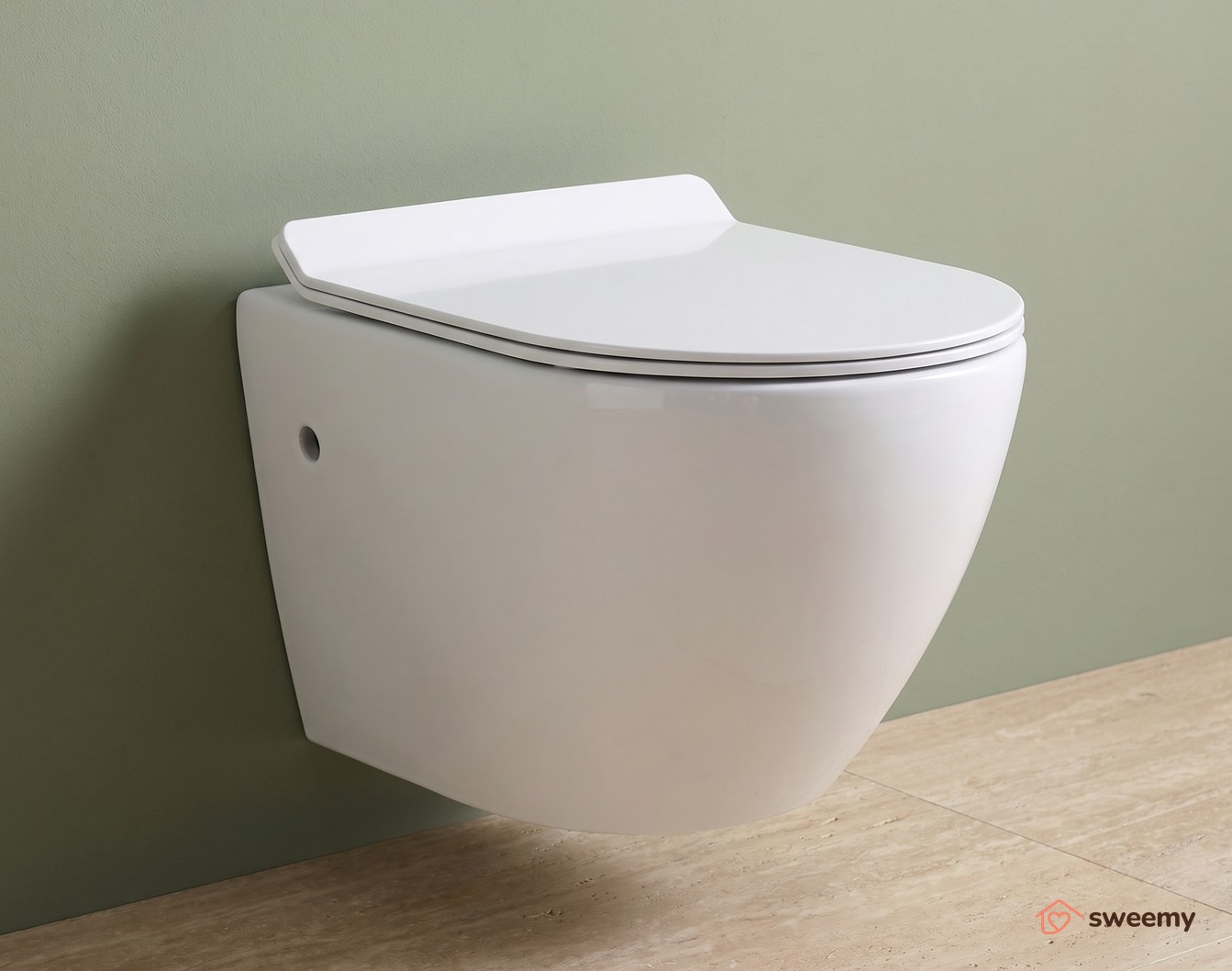 WC sospeso SWY-New Bent, rimless senza brida, dimensioni ridotte, coprivaso soft close - immagine 2