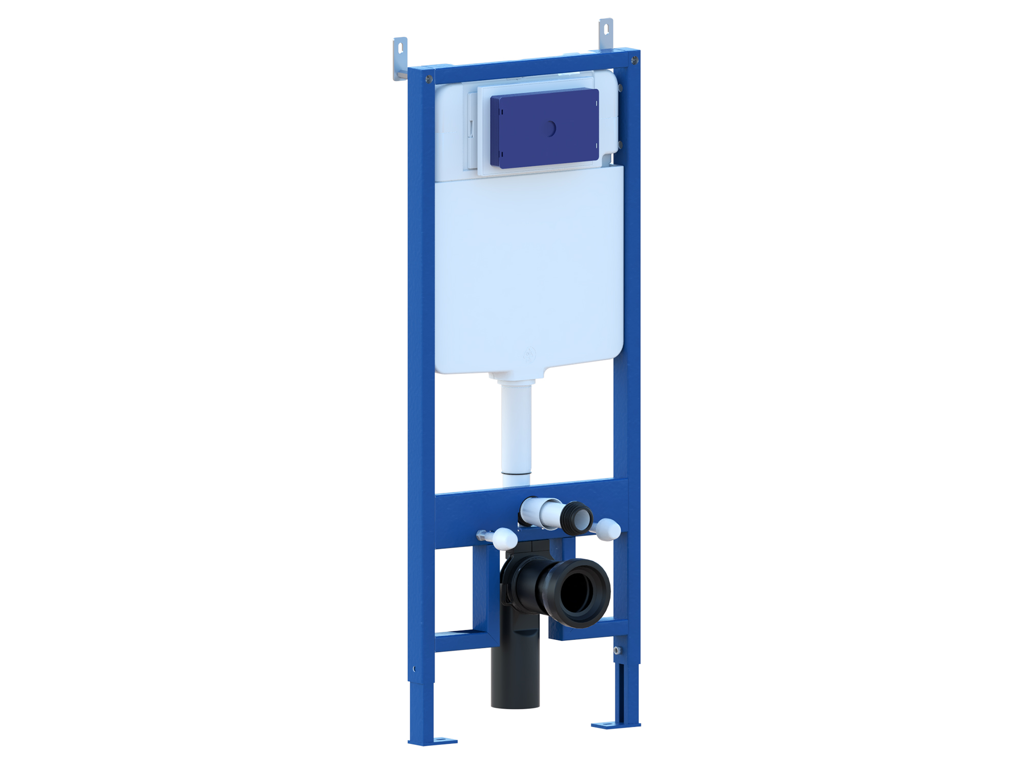 Telaio a incasso per WC sospeso SWY-Tecno, autoportante, cassetta a incasso e placca in acciaio inox a doppio pulsante, acciaio inox - immagine 5