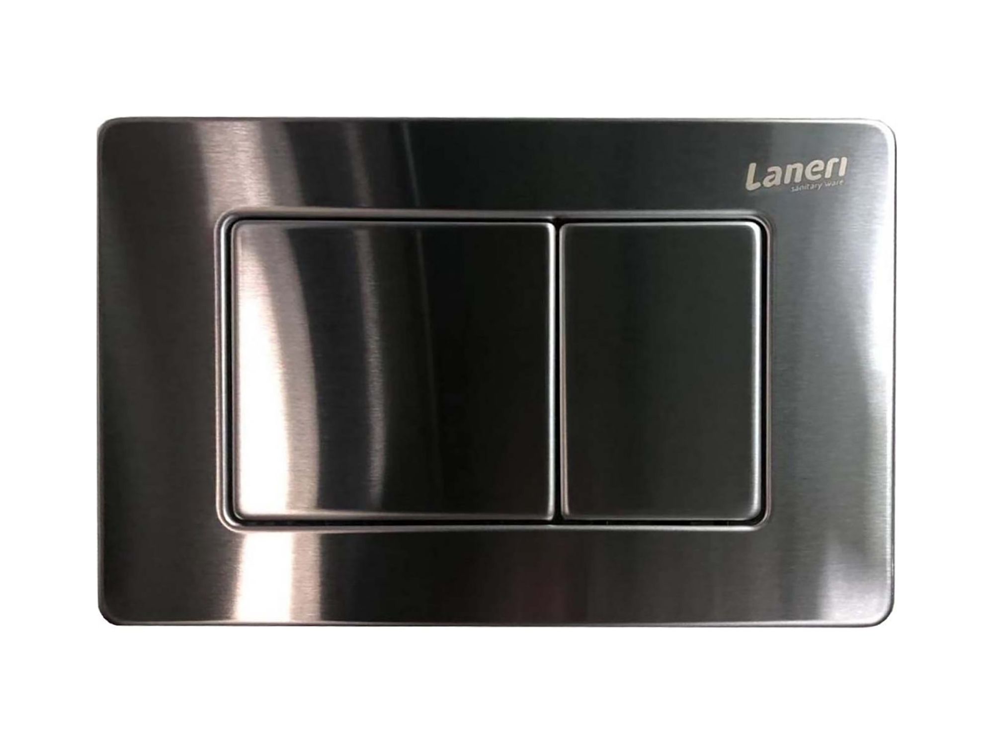 Cassetta di scarico a incasso SWY-Tecno, per WC a terra, placca di comando in acciaio inox a doppio pulsante, acciaio inox - immagine 2