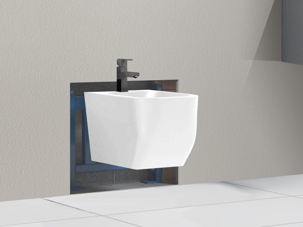 Telaio a incasso per bidet sospeso SWY-Tecno, universale, completo di raccordi di collegamento