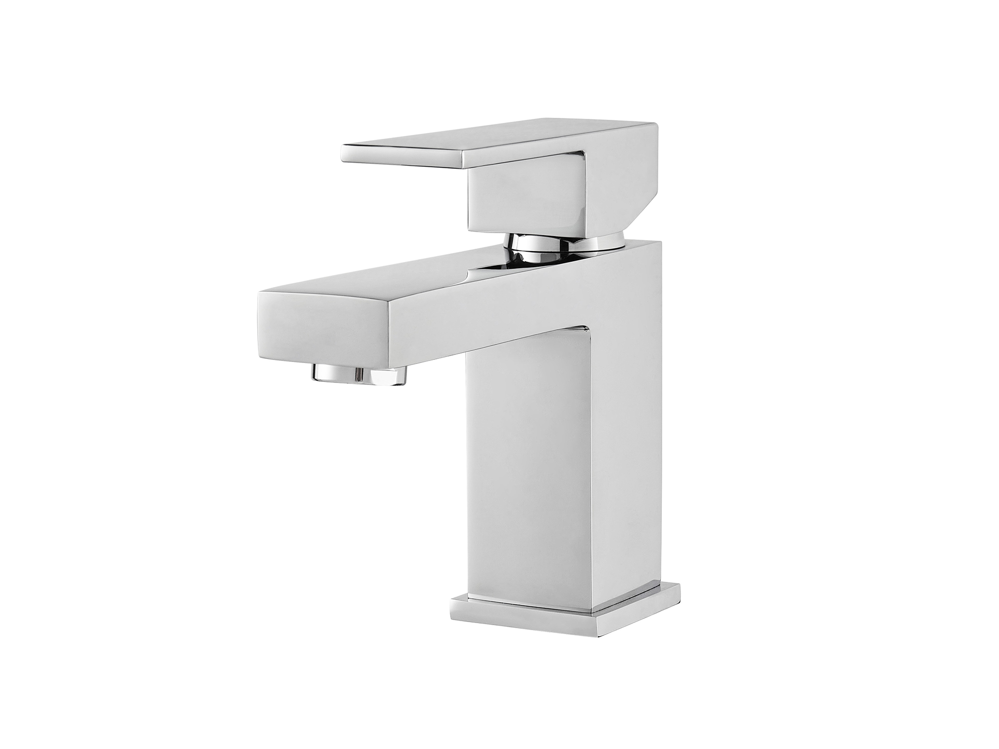 Miscelatore lavabo SWY-Quadra, design squadrato, piletta click clack inclusa, cromo