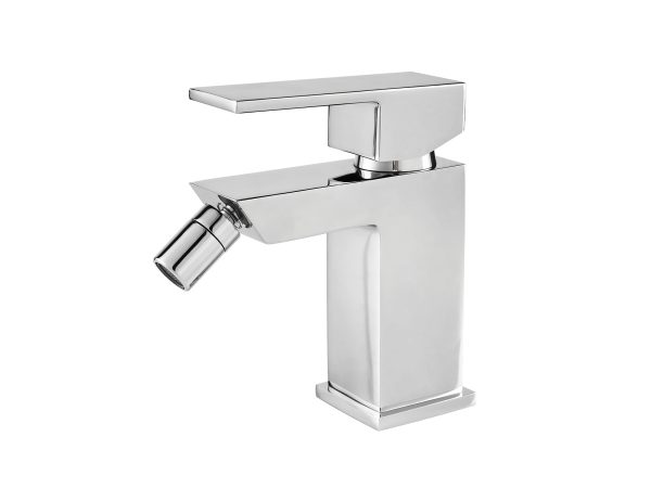 Miscelatore bidet SWY-Quadra, design squadrato, piletta click clack inclusa, cromo