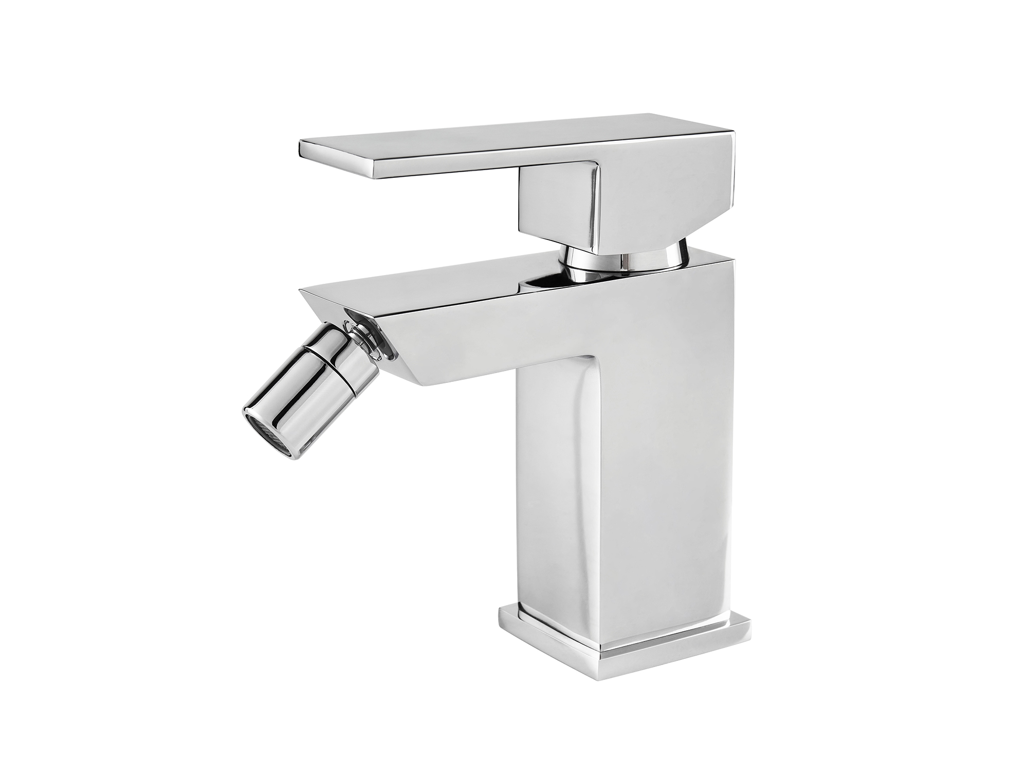 Miscelatore bidet SWY-Quadra, design squadrato, piletta click clack inclusa, cromo