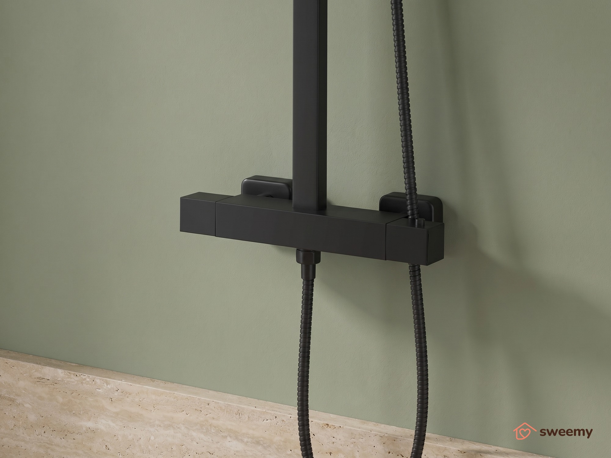Colonna doccia SWY-Baltimora, termostatica, canna regolabile, soffione slim, doccetta e flessibile - immagine 8