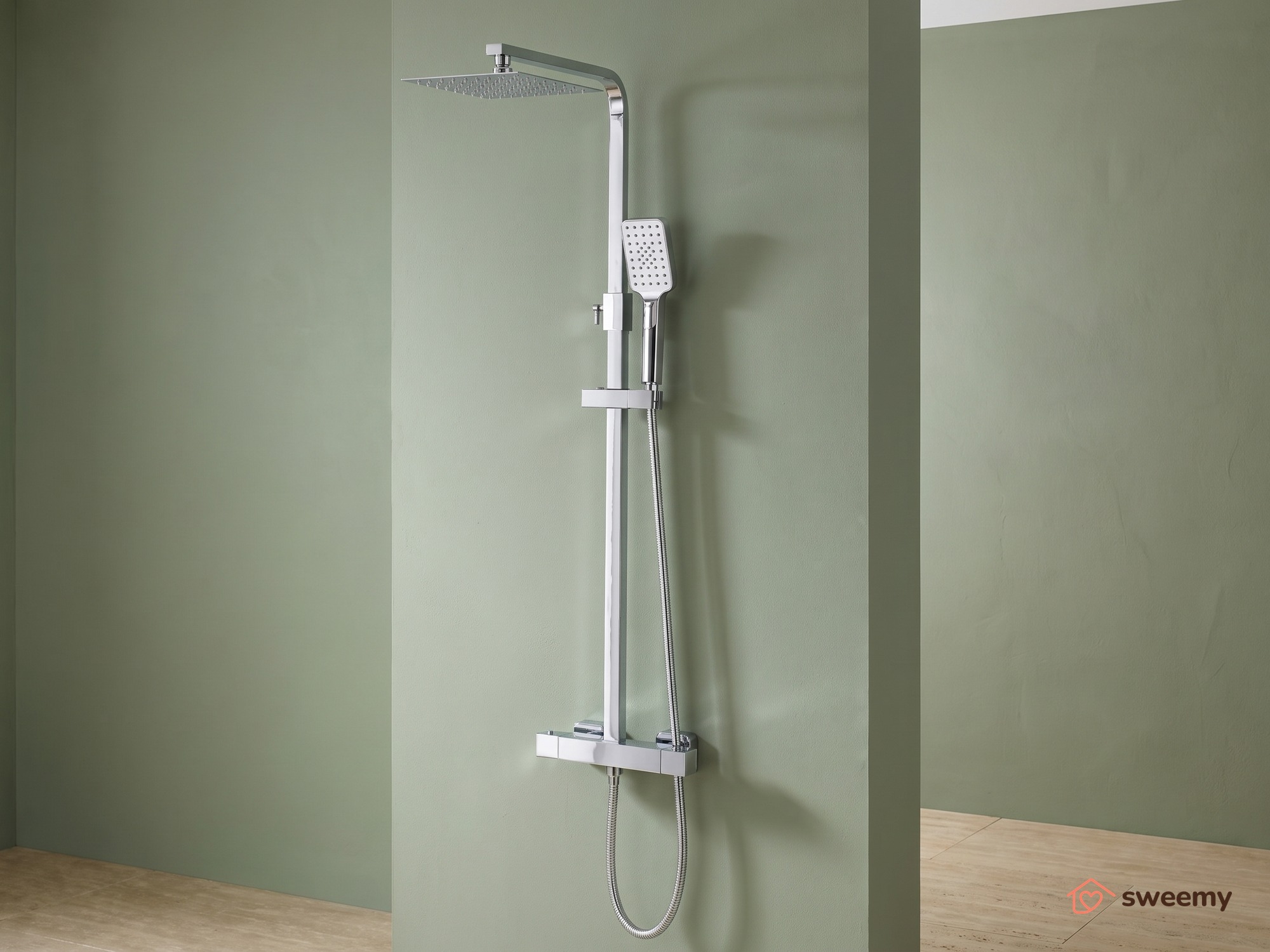 Colonna doccia SWY-Baltimora, termostatica, canna regolabile, soffione slim, doccetta e flessibile