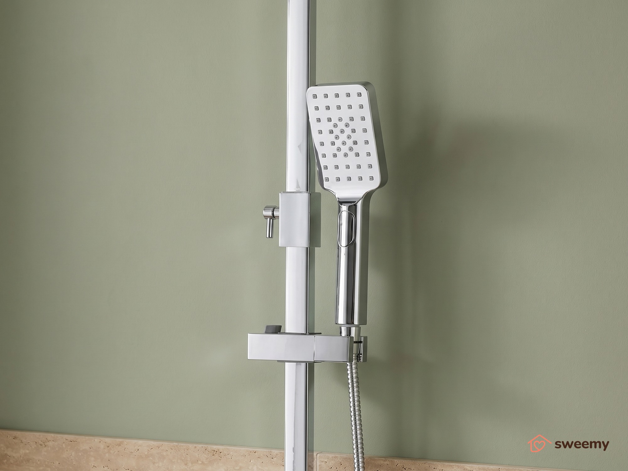 Colonna doccia SWY-Baltimora, termostatica, canna regolabile, soffione slim, doccetta e flessibile - immagine 2