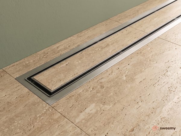 Canalina di scarico per doccia SWY-Linea, in acciaio inox, per installazione a pavimento