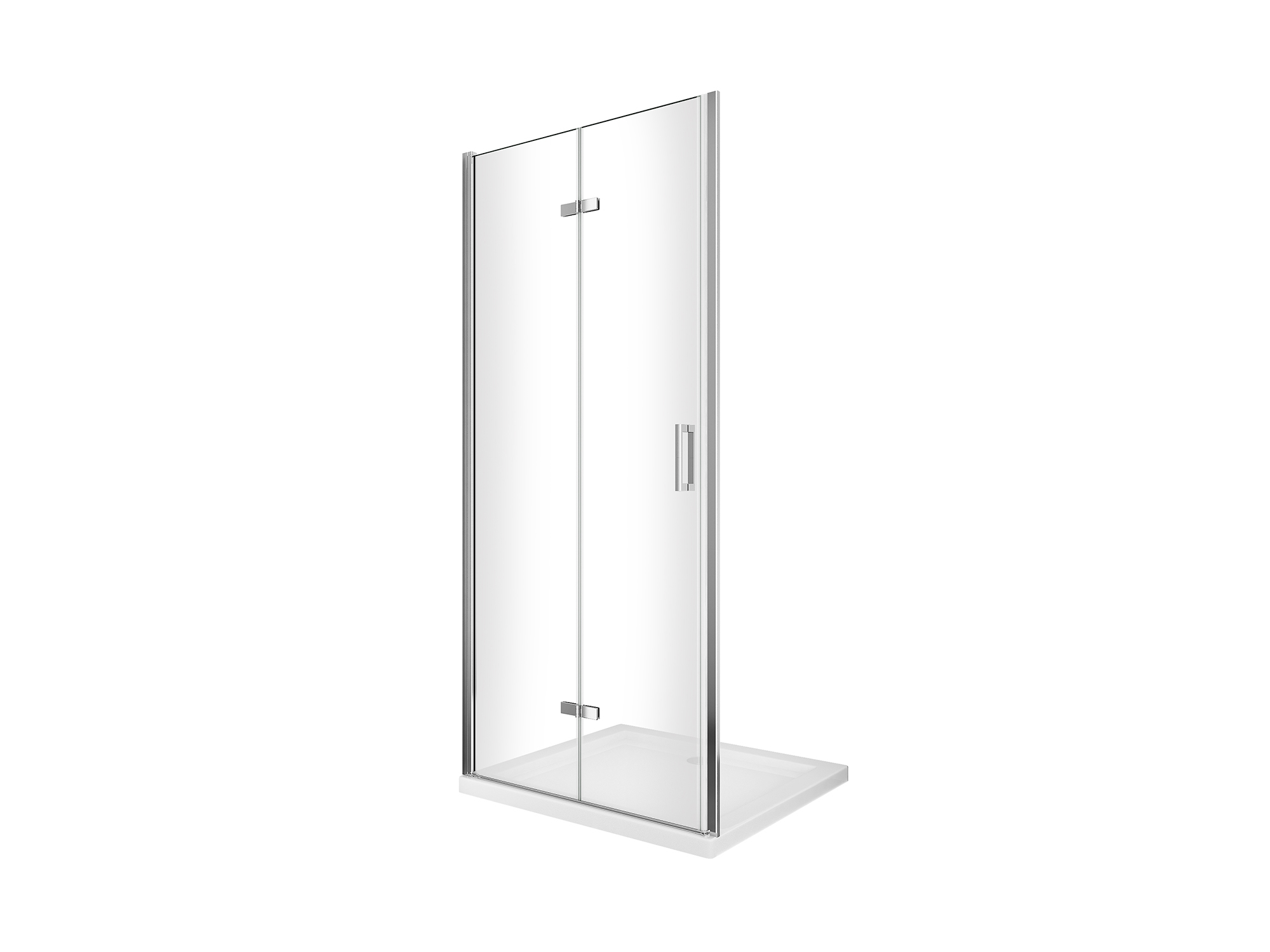 Porta doccia SWY-Caracas, porta a libro pieghevole, per nicchia, reversibile, vetro temperato 6 mm, H 190 cm, cromo - immagine 5