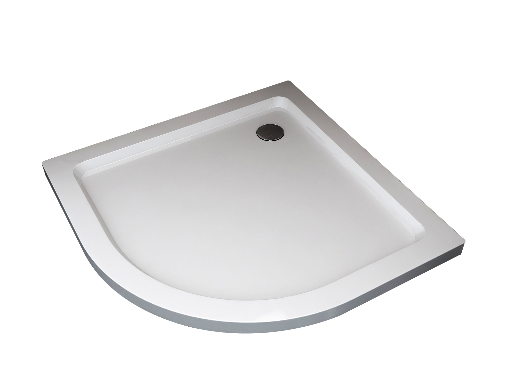 Piatto doccia SWY-Easy, semicircolare ribassato in ABS, H 5 cm, piletta inclusa, bianco lucido - immagine 6