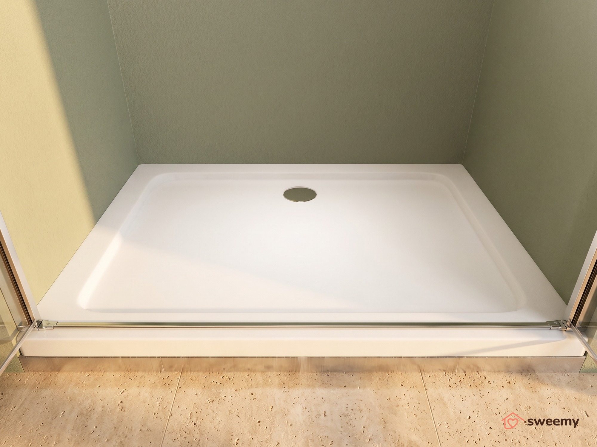 Porta doccia SWY-Texas, porta battente saloon, dentro e fuori, per nicchia, vetro temperato 6 mm, H 190 cm, cromo - immagine 2