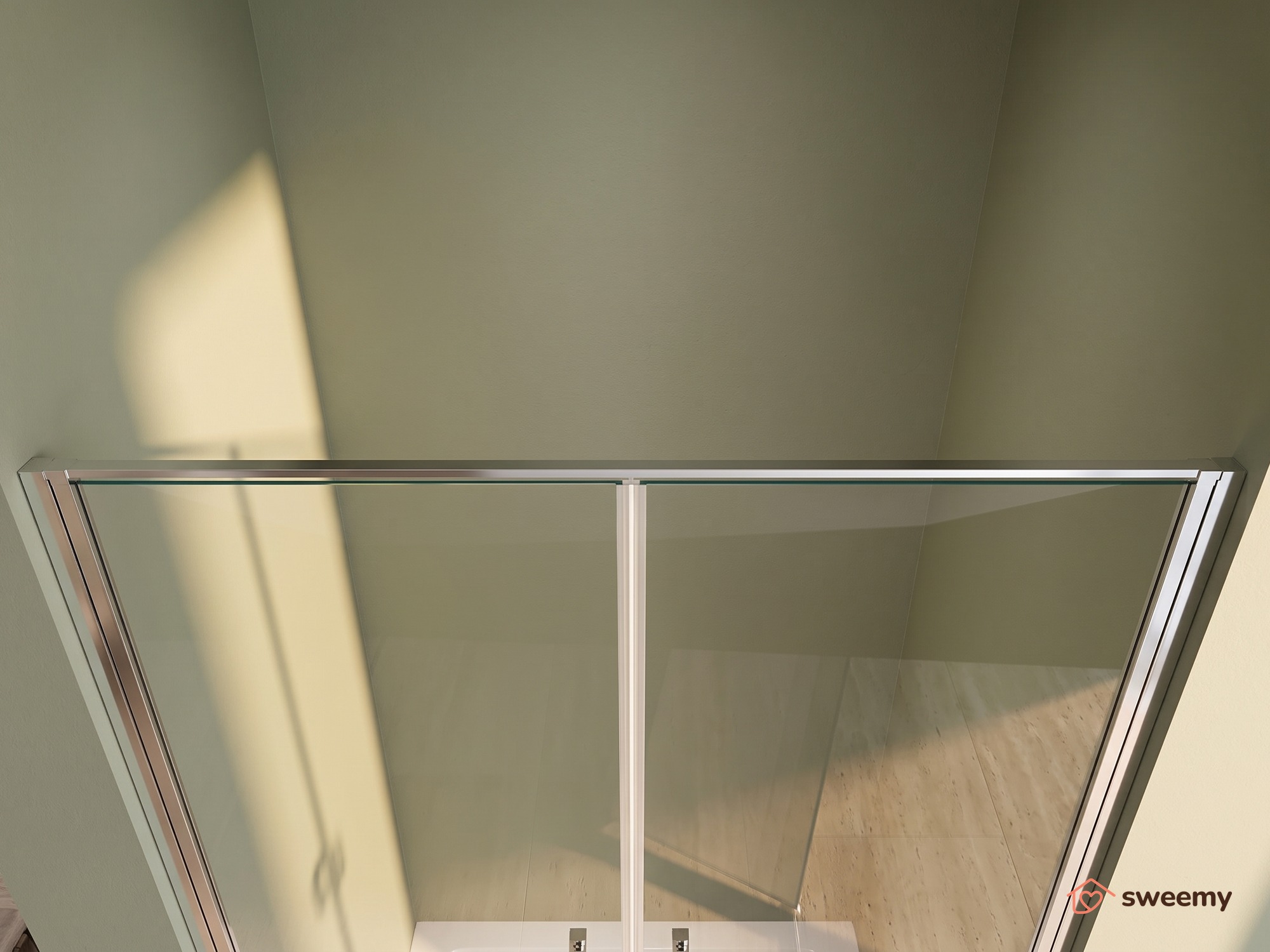 Porta doccia SWY-Texas, porta battente saloon, dentro e fuori, per nicchia, vetro temperato 6 mm, H 190 cm, cromo - immagine 3