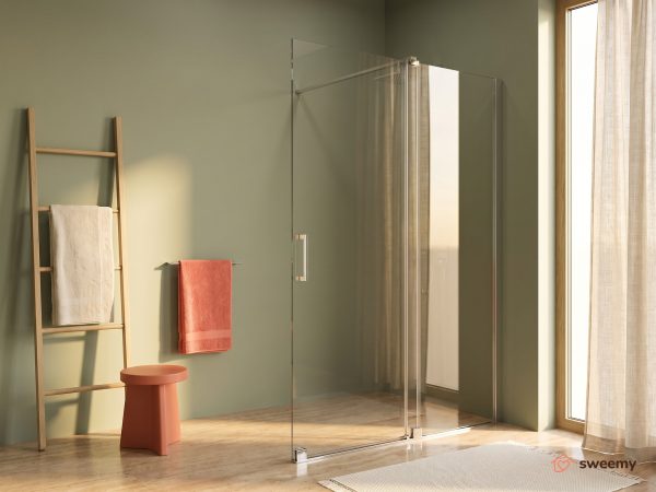 Porta doccia SWY-New Orleans, walk-in con anta scorrevole, reversibile, easy-clean, vetro temperato 8 mm, H 200 cm, cromo