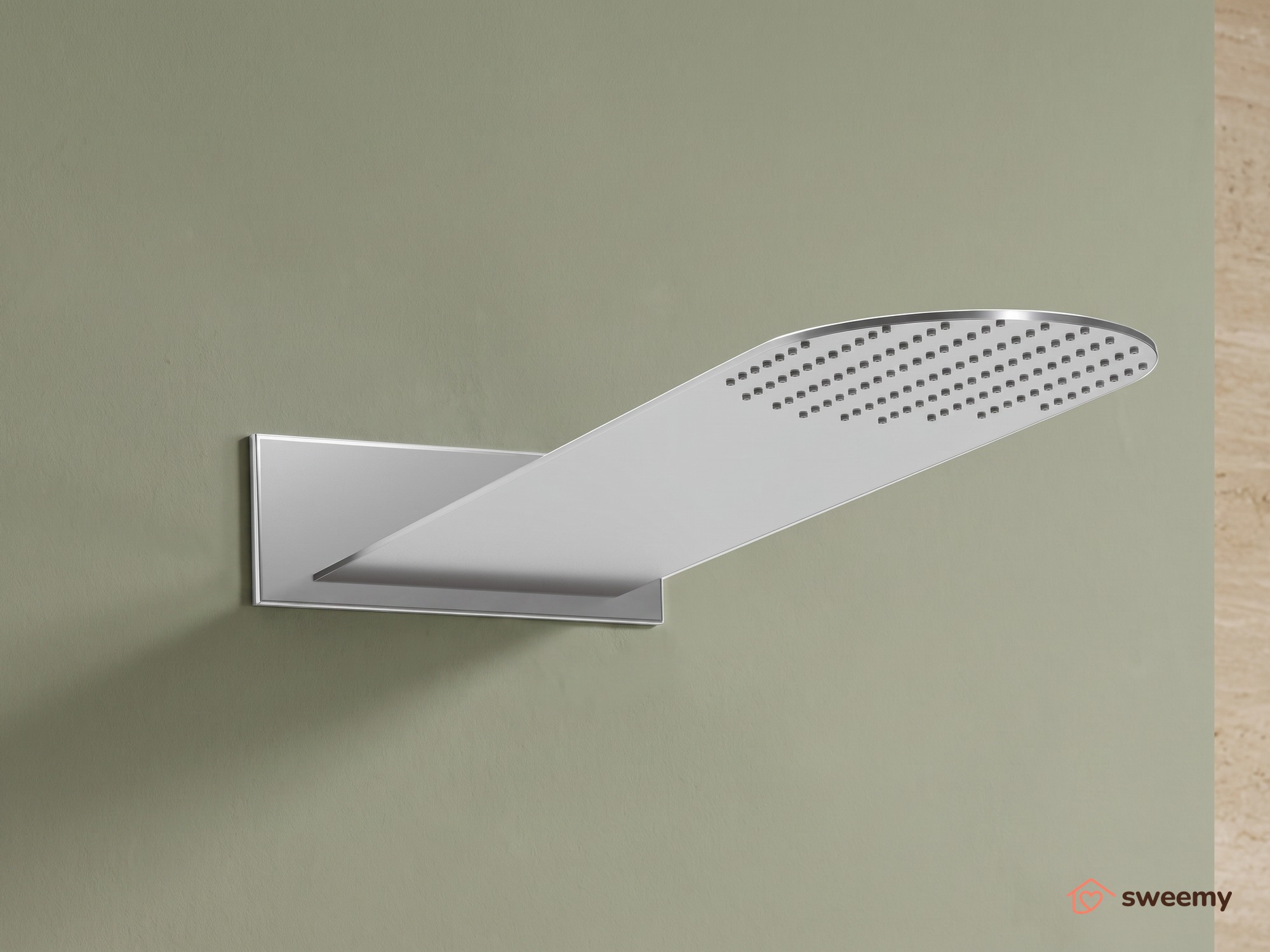 Kit doccia SWY-Inox Slim, 2 vie, presa acqua, flessibile e doccetta inclusi, soffione tondo 55 x 23 cm, acciaio inox - immagine 2