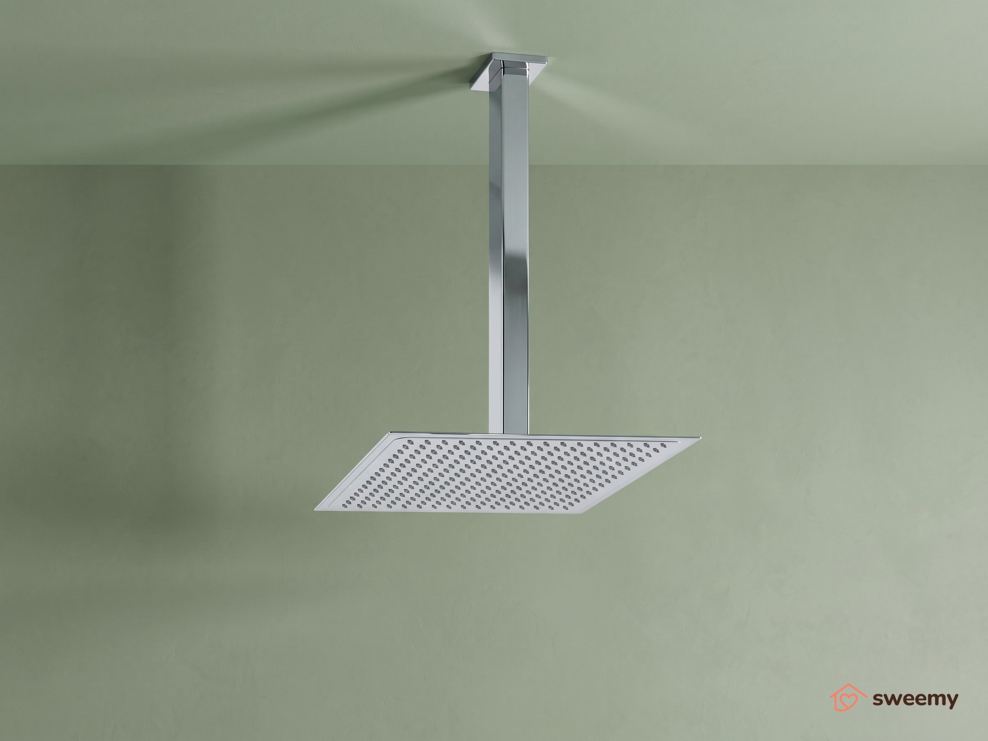Kit doccia SWY-Inox Slim, 2 vie, braccio da soffitto, presa acqua, flessibile e doccetta inclusi, acciaio inox - immagine 2
