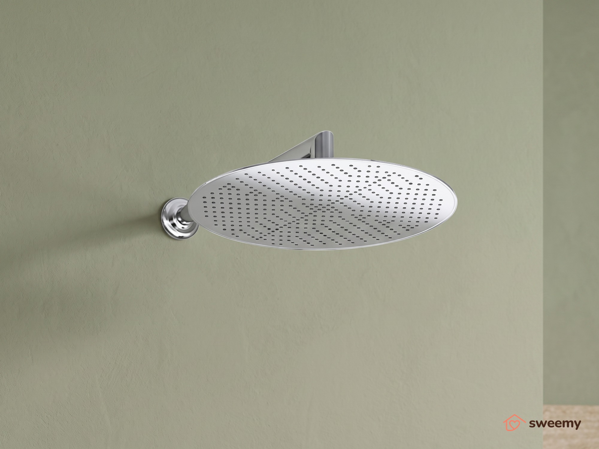 Kit doccia SWY-Inox Slim, 2 vie, braccio da parete, presa acqua, flessibile e doccetta inclusi, soffione tondo 25 cm, acciaio inox - immagine 2