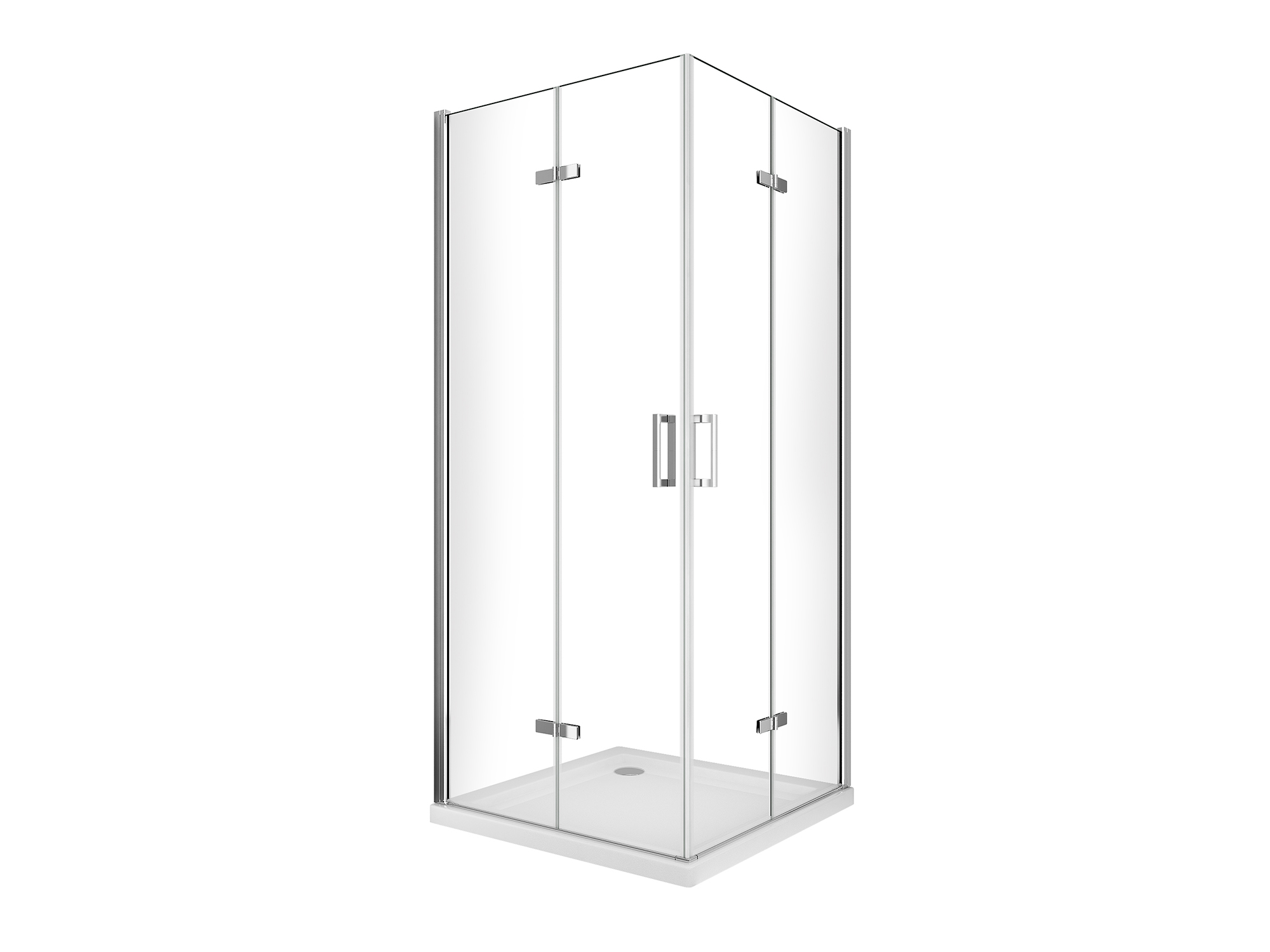 Box doccia angolare SWY-Buenos Aires A, a libro sui 2 lati, apertura totale a pacchetto, vetro temperato 6 mm, H 190 cm, cromo - immagine 5